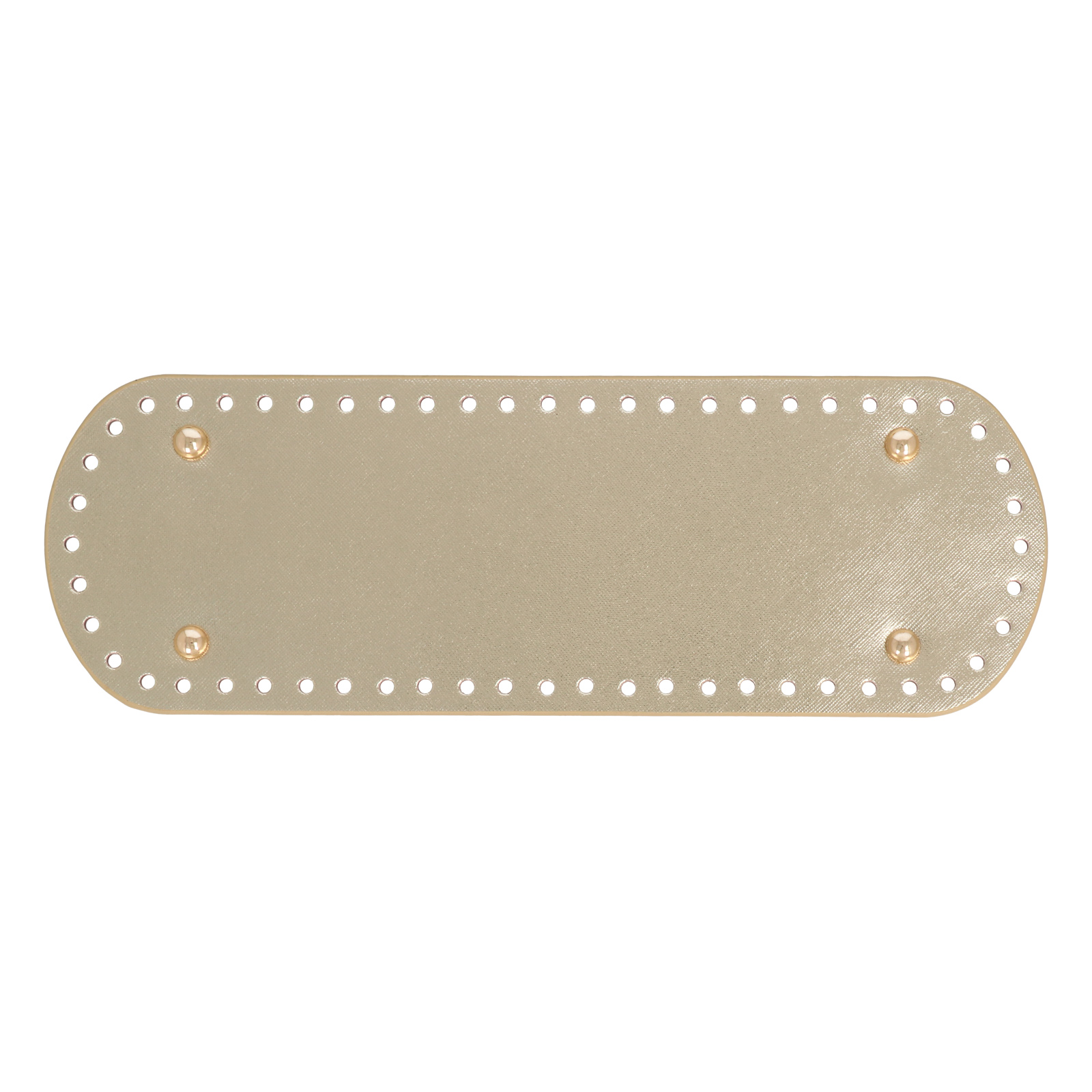 gold pu embossed leather bottom bag oval 30x10cm with gold bag feet | 1pc