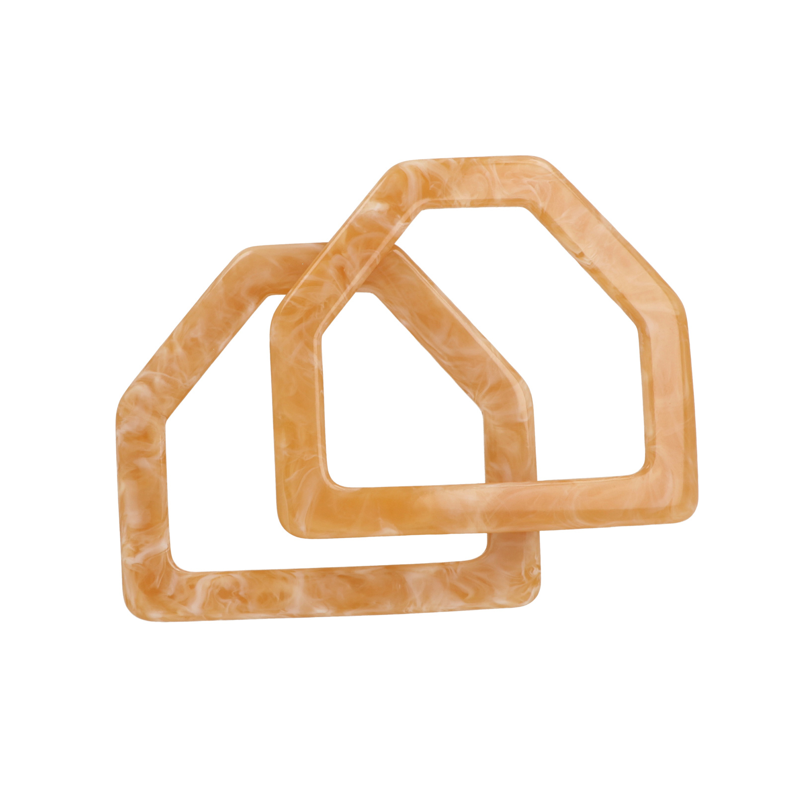 acrylic handle marbled apricot 12x11cm | 2pc