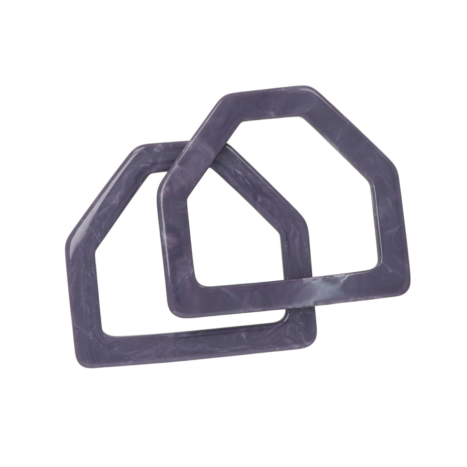 acrylic handle marbled purple 12x11cm | 2pc