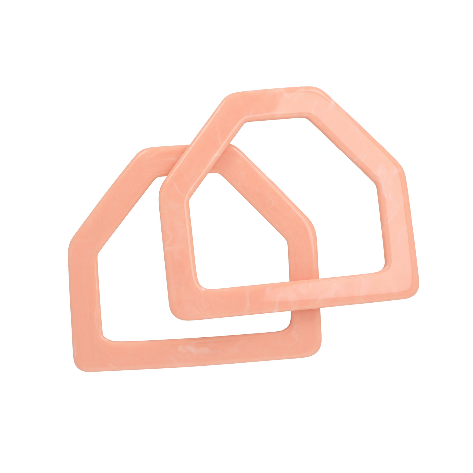 acrylic handle marbled pink 12x11cm | 2pc
