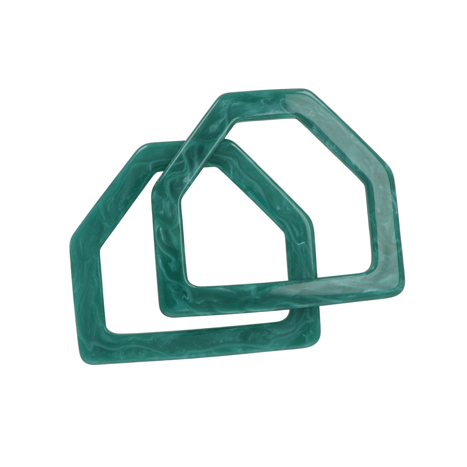acrylic handle marbled green 12x11cm | 2pc