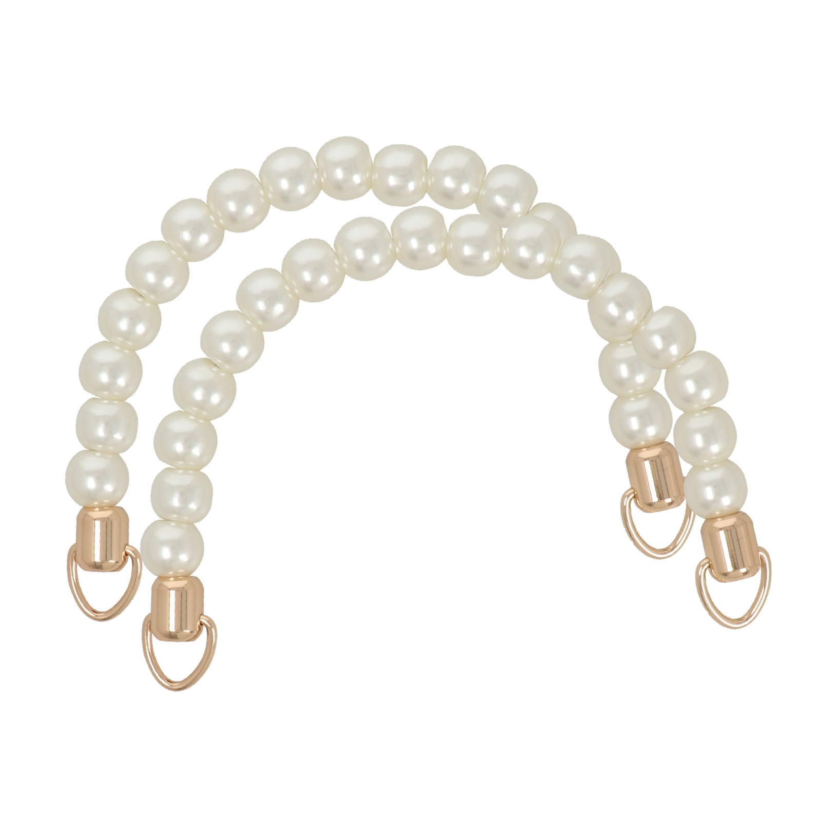 acrylic handle with cream pearls 16mm - 15x10cm | 2pc
