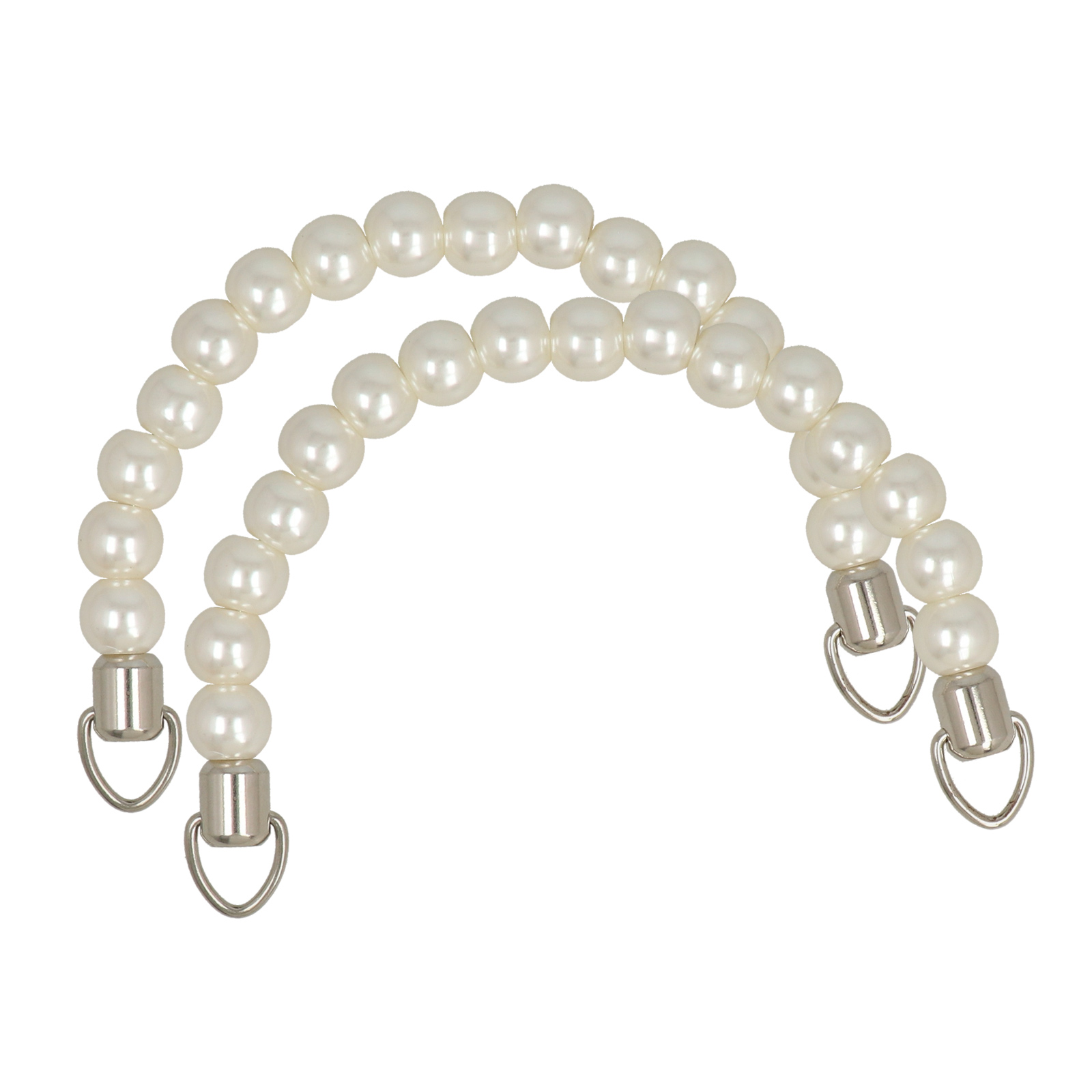 acrylic handle with cream pearls 16mm - 15x10cm | 2pc