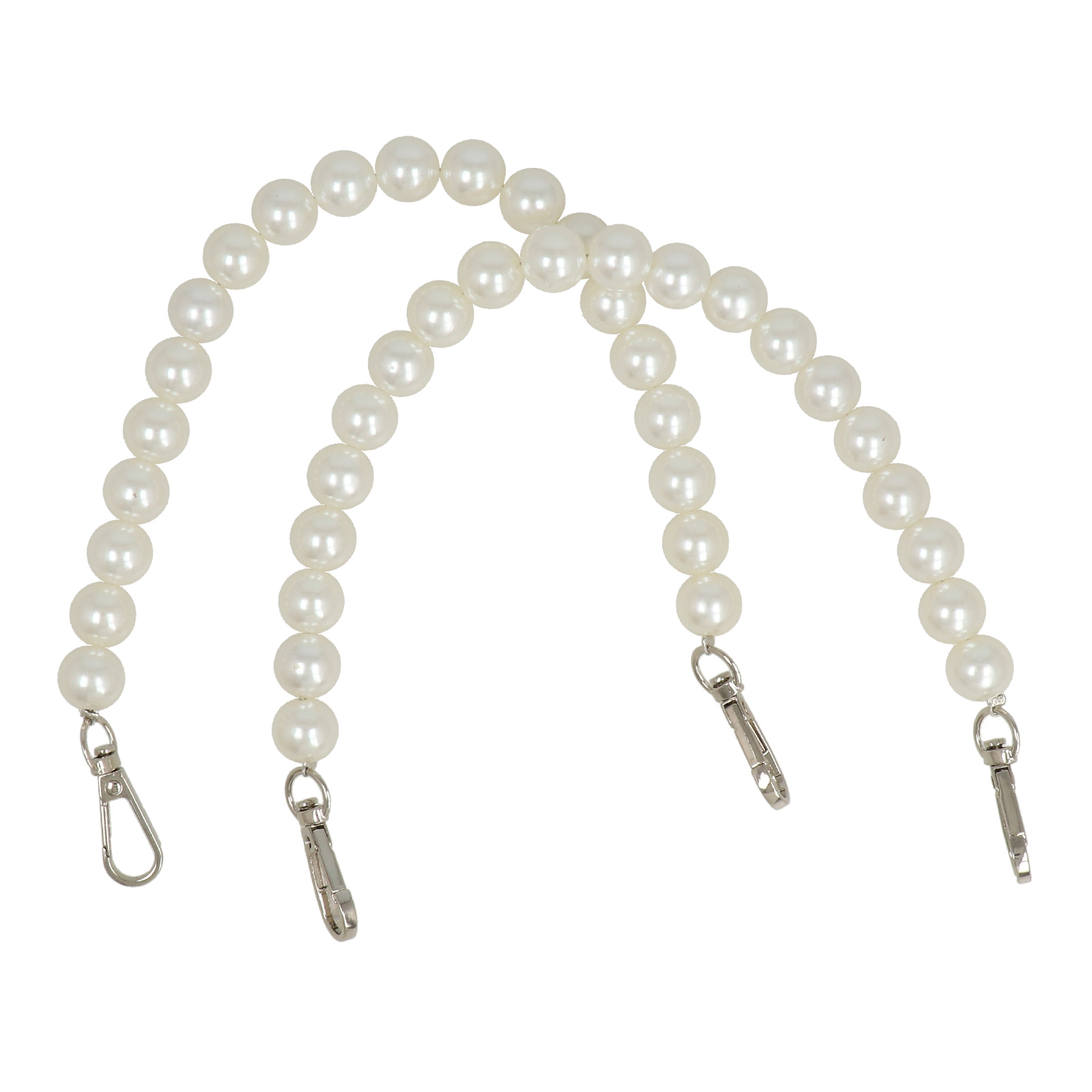 acrylic handle with white pearls 14mm - 34cm | 2pc