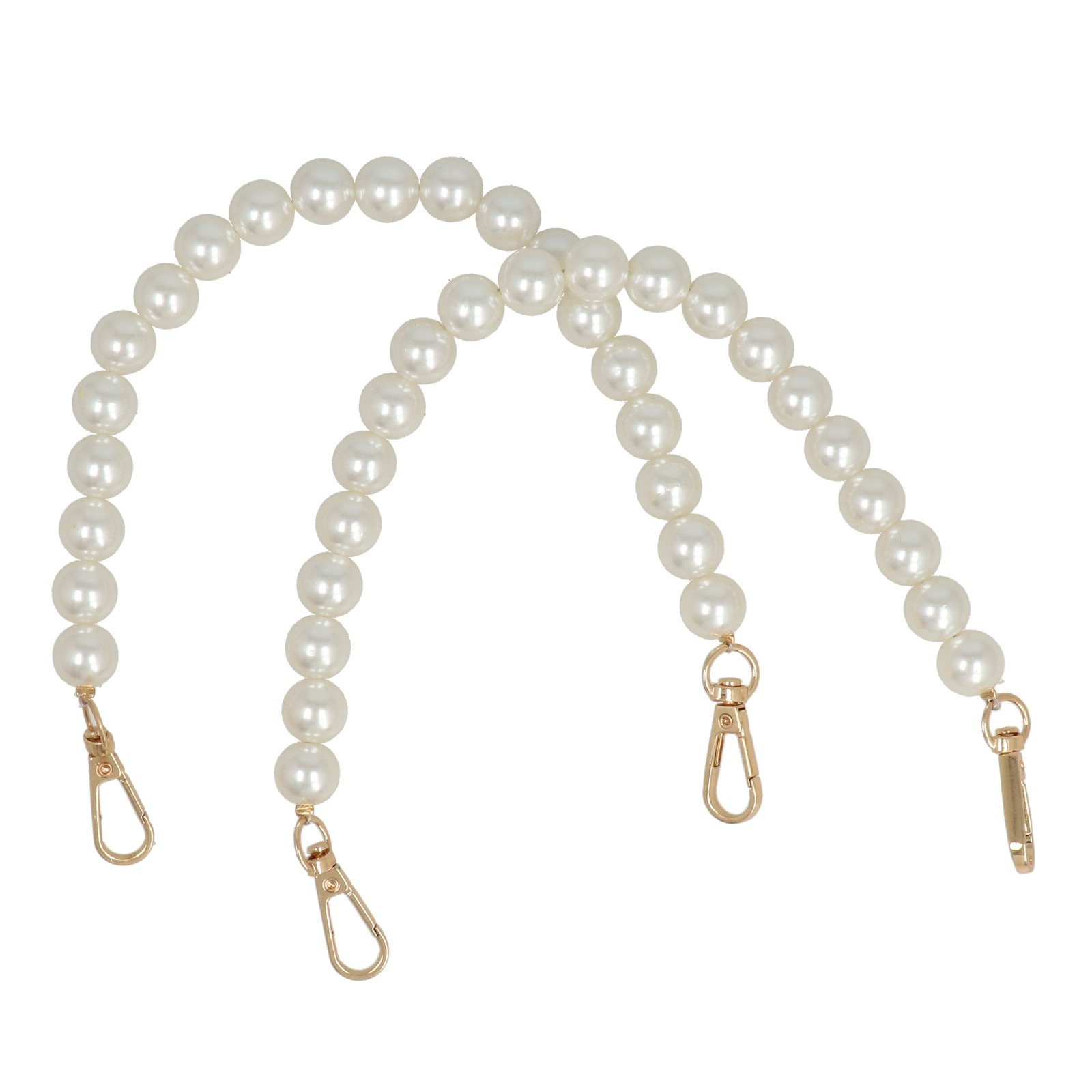 acrylic handle with white pearls 14mm - 34cm | 2pc