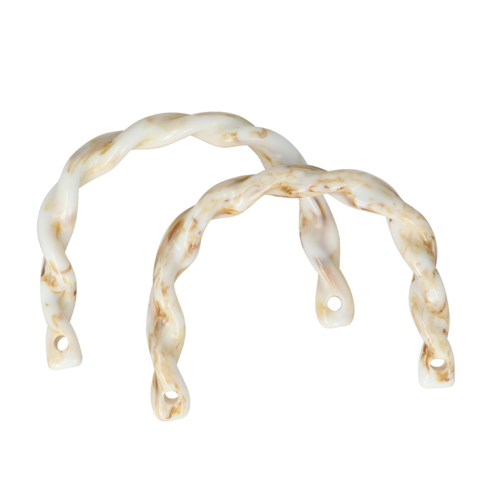 acrylic handle marbled ivory 13x10cm | 2pc