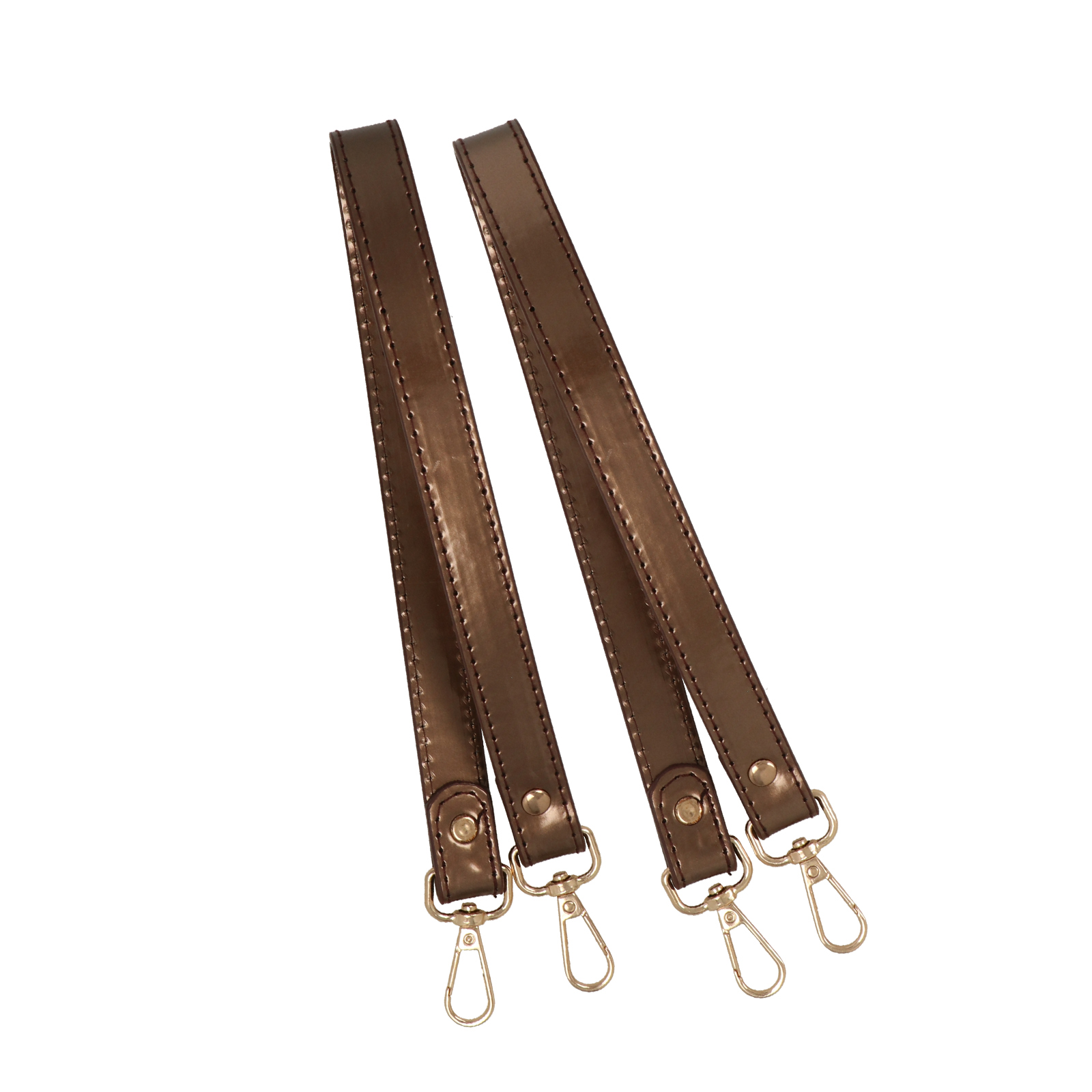 bag shoulder strap polished bronze pu leather 1,8cm wide - 50cm | 2pc