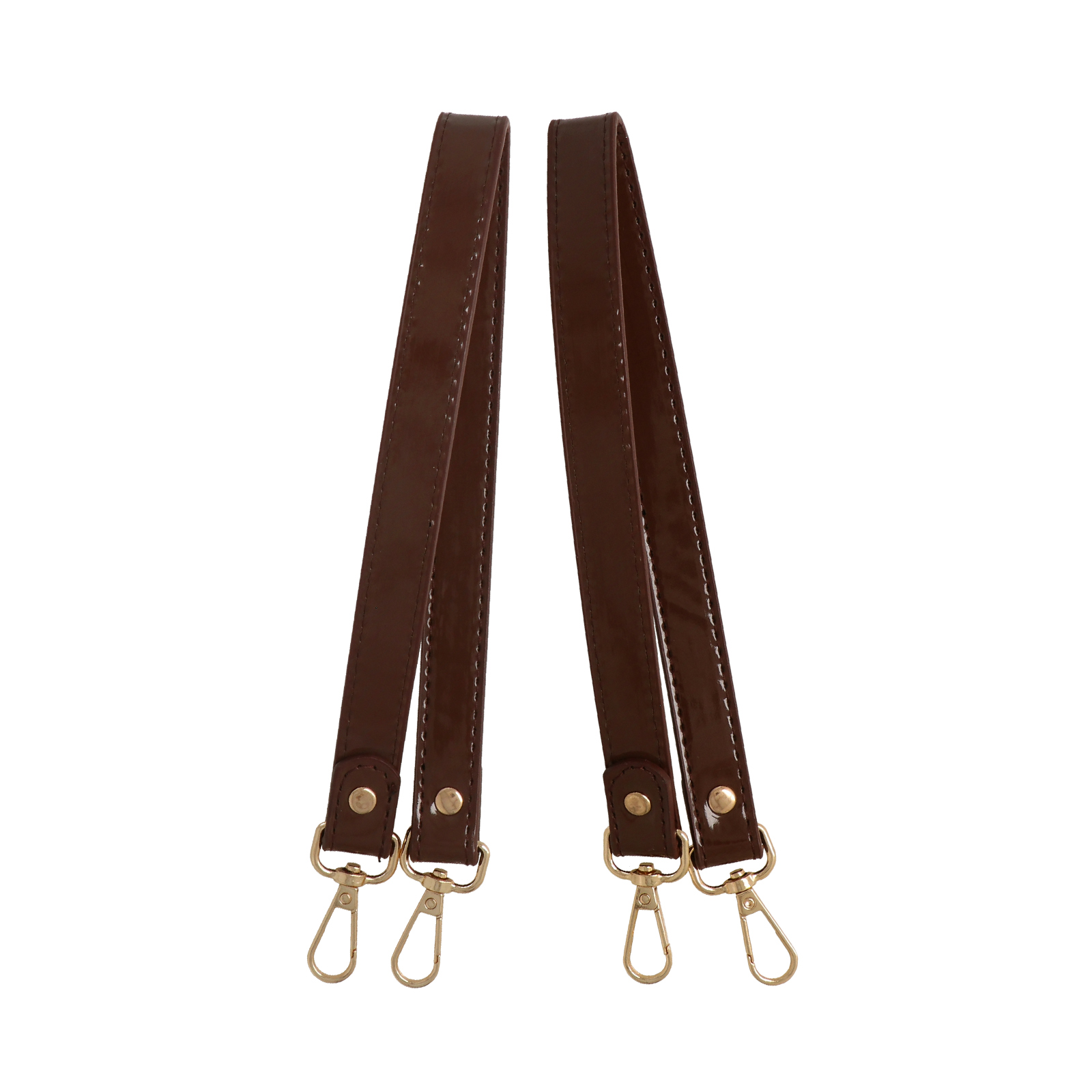 bag shoulder strap polished brown pu leather 1,8cm wide - 50cm | 2pc