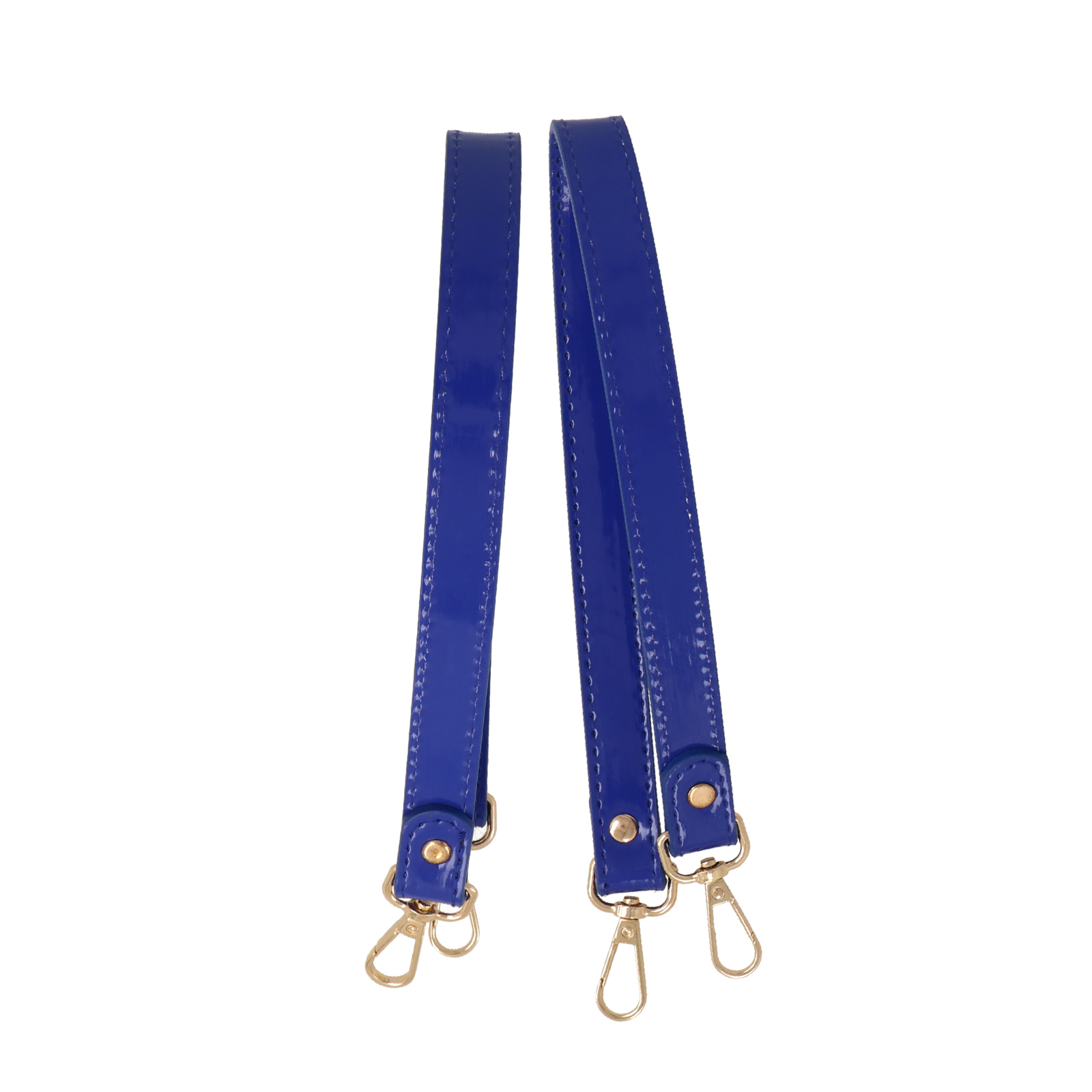 bag shoulder strap polished blue pu leather 1,8cm wide - 50cm | 2pc