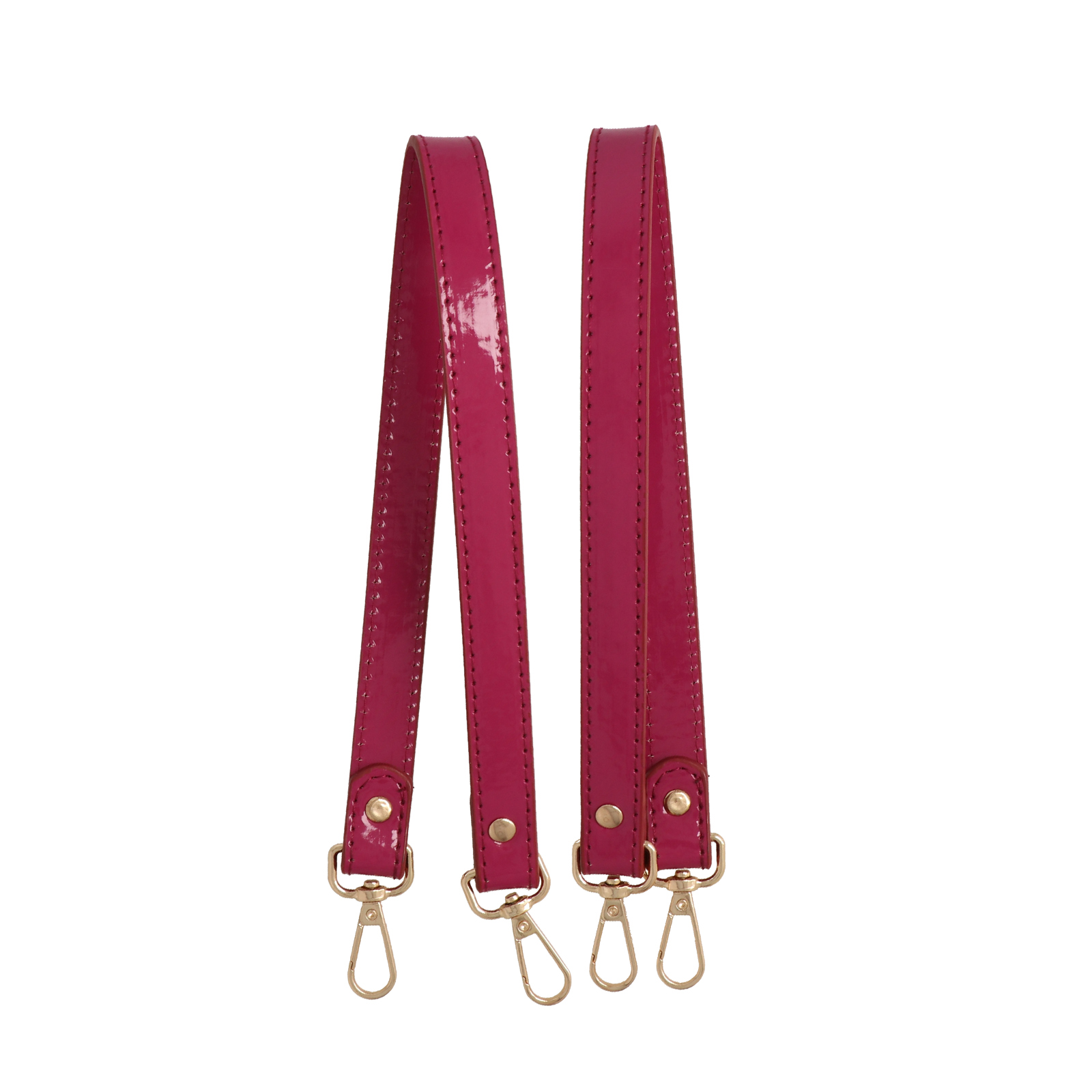 bag shoulder strap polished fuchsia pu leather 1,8cm wide - 50cm | 2pc