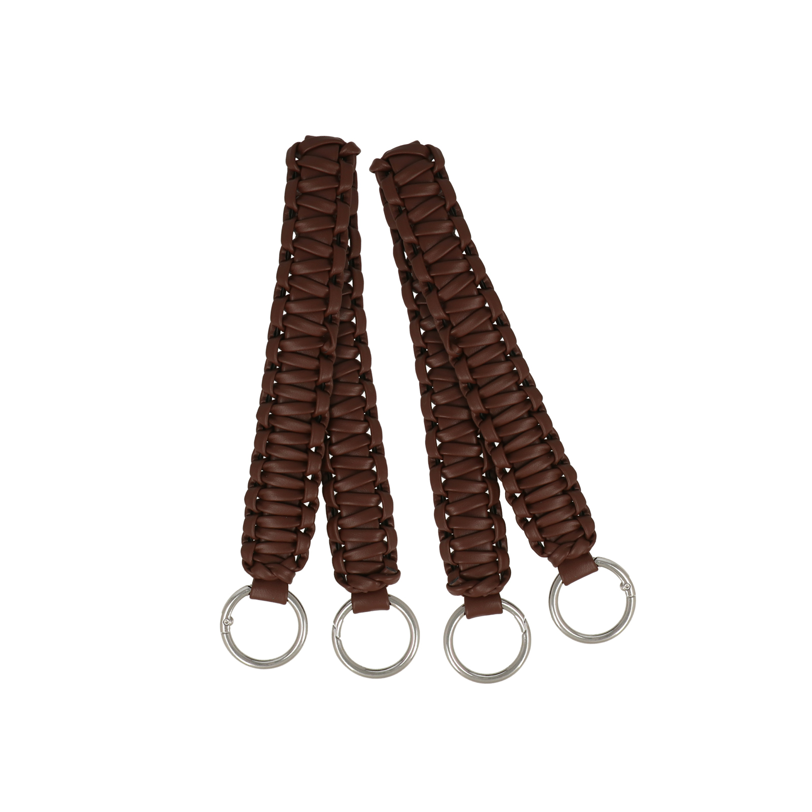 bag handle braided pu leather brown 2,5cm wide - 40cm | 2pc