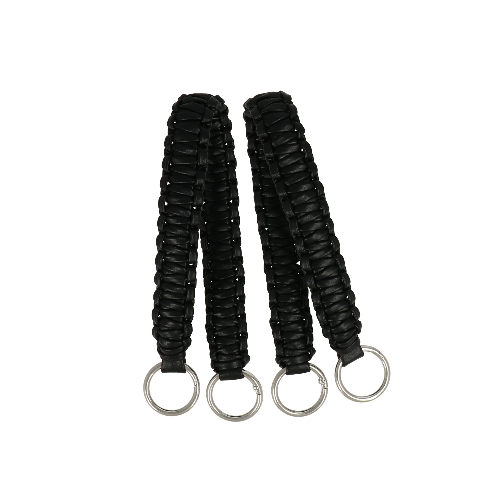 bag handle braided pu leather black 2,5cm wide - 40cm | 2pc