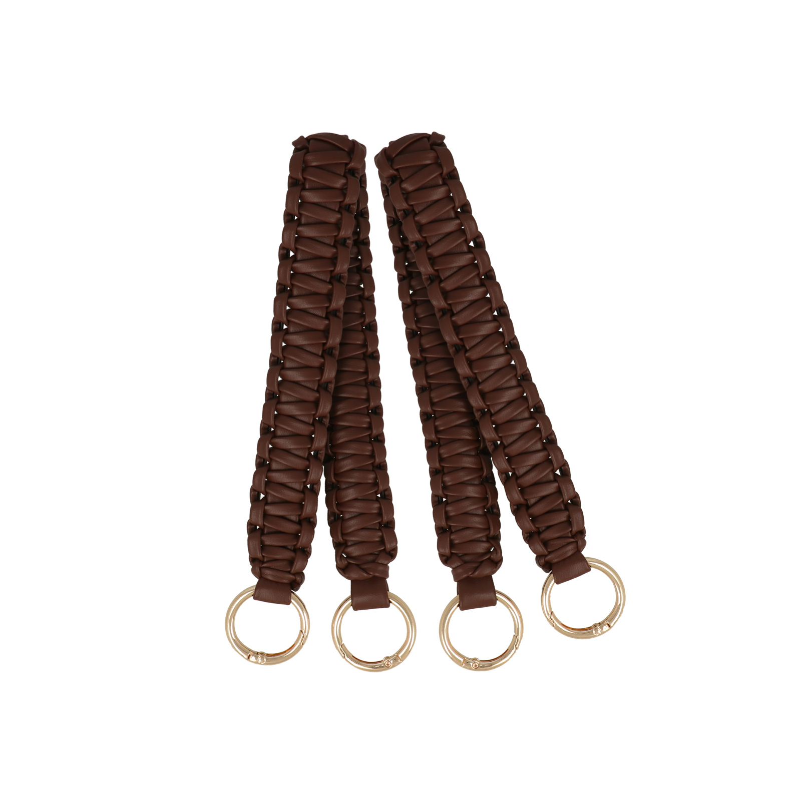 bag handle braided pu leather brown 2,5cm wide - 40cm | 2pc
