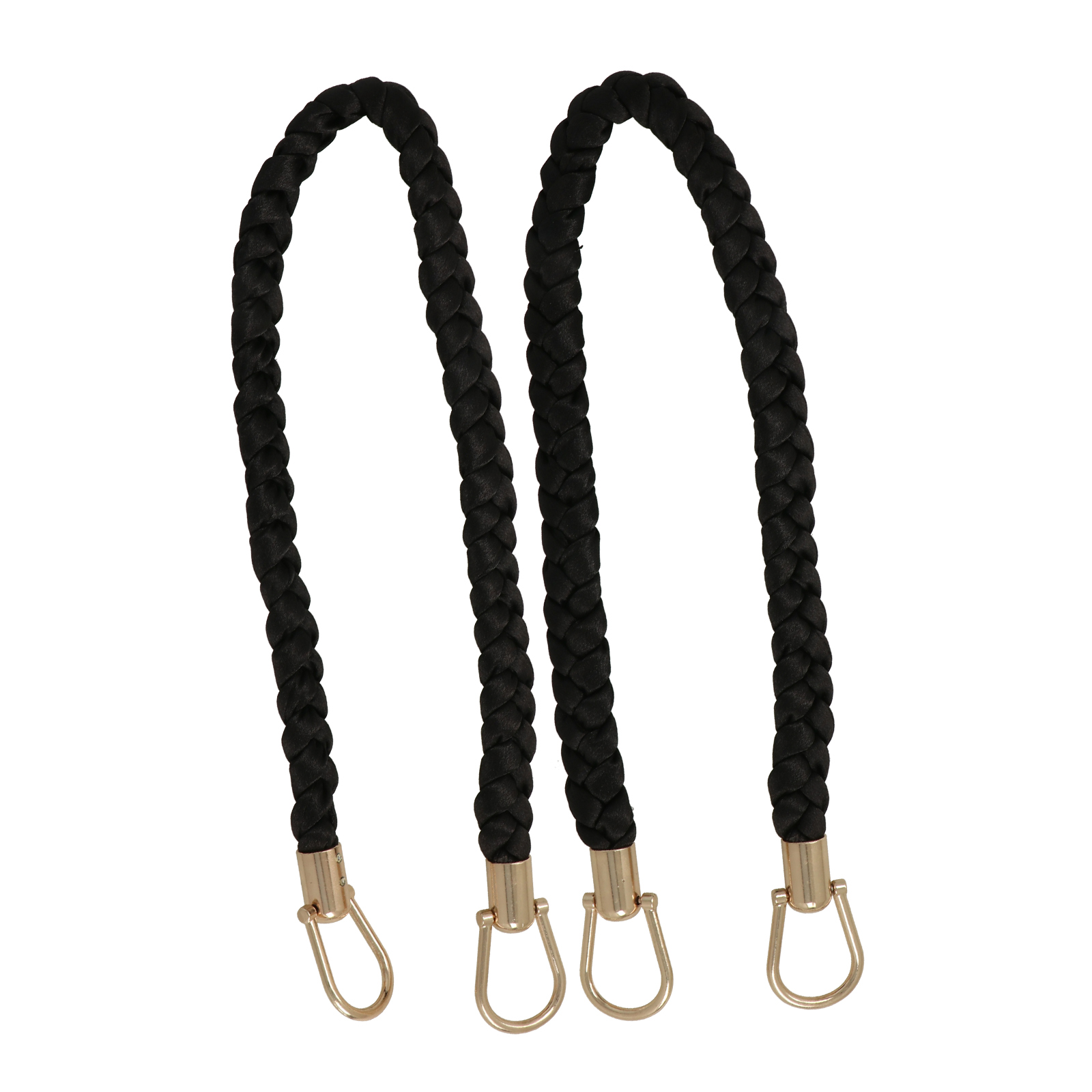 griffe für tasche - geflochtener satin schwarz 2cm - 56cm | 2st
