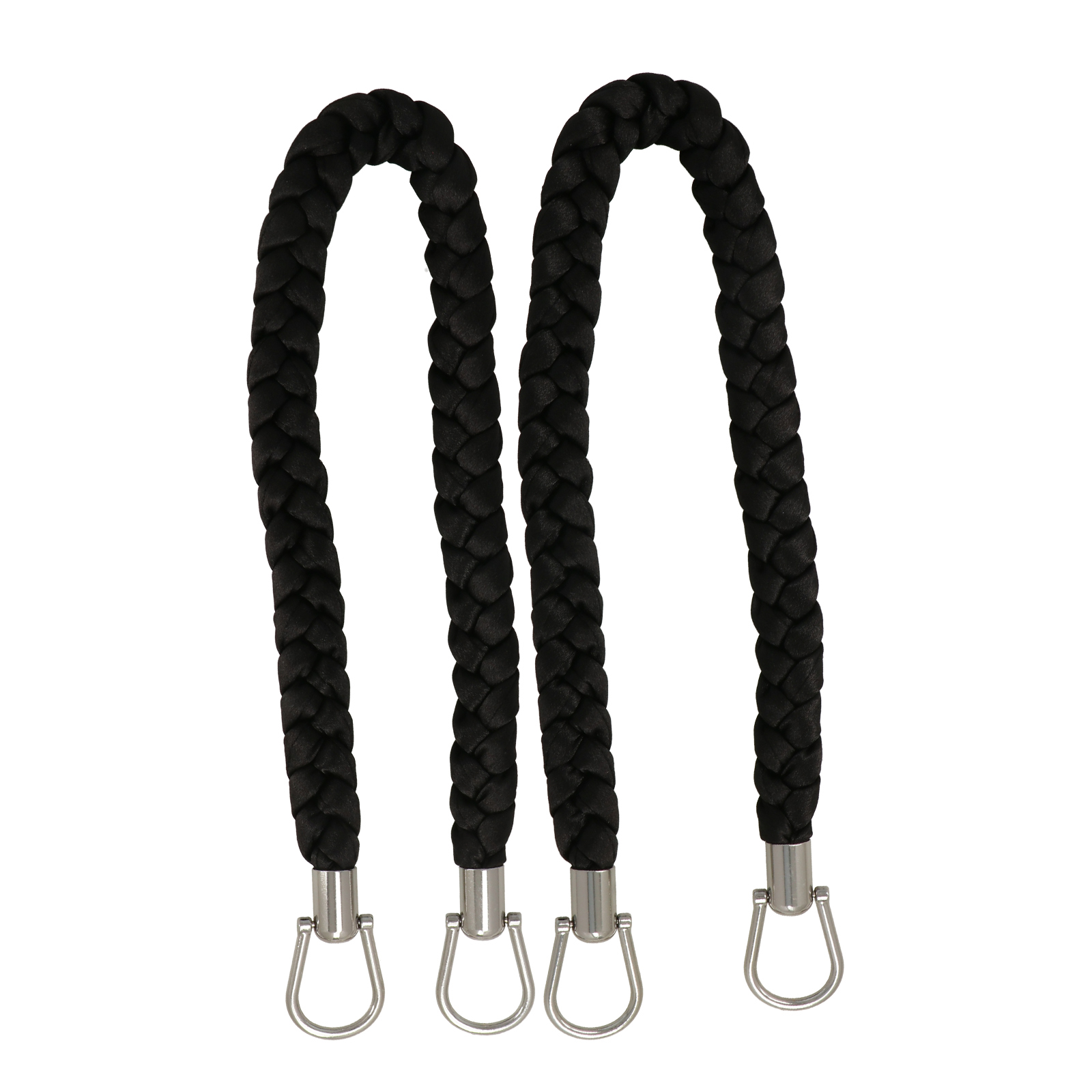 griffe für tasche - geflochtener satin schwarz 2cm - 56cm | 2st