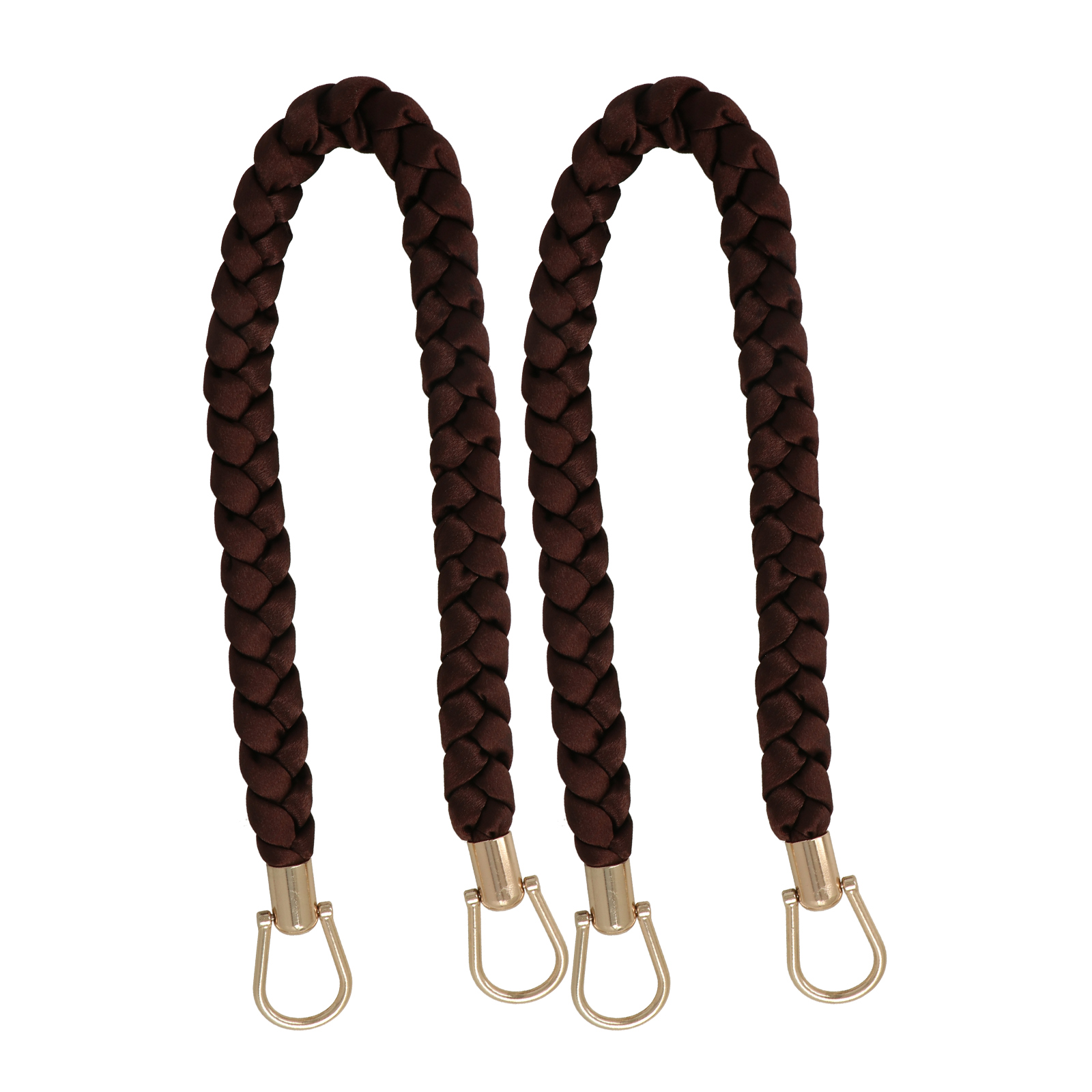 bag handle braided satin brown 2cm wide - 56cm | 2pc