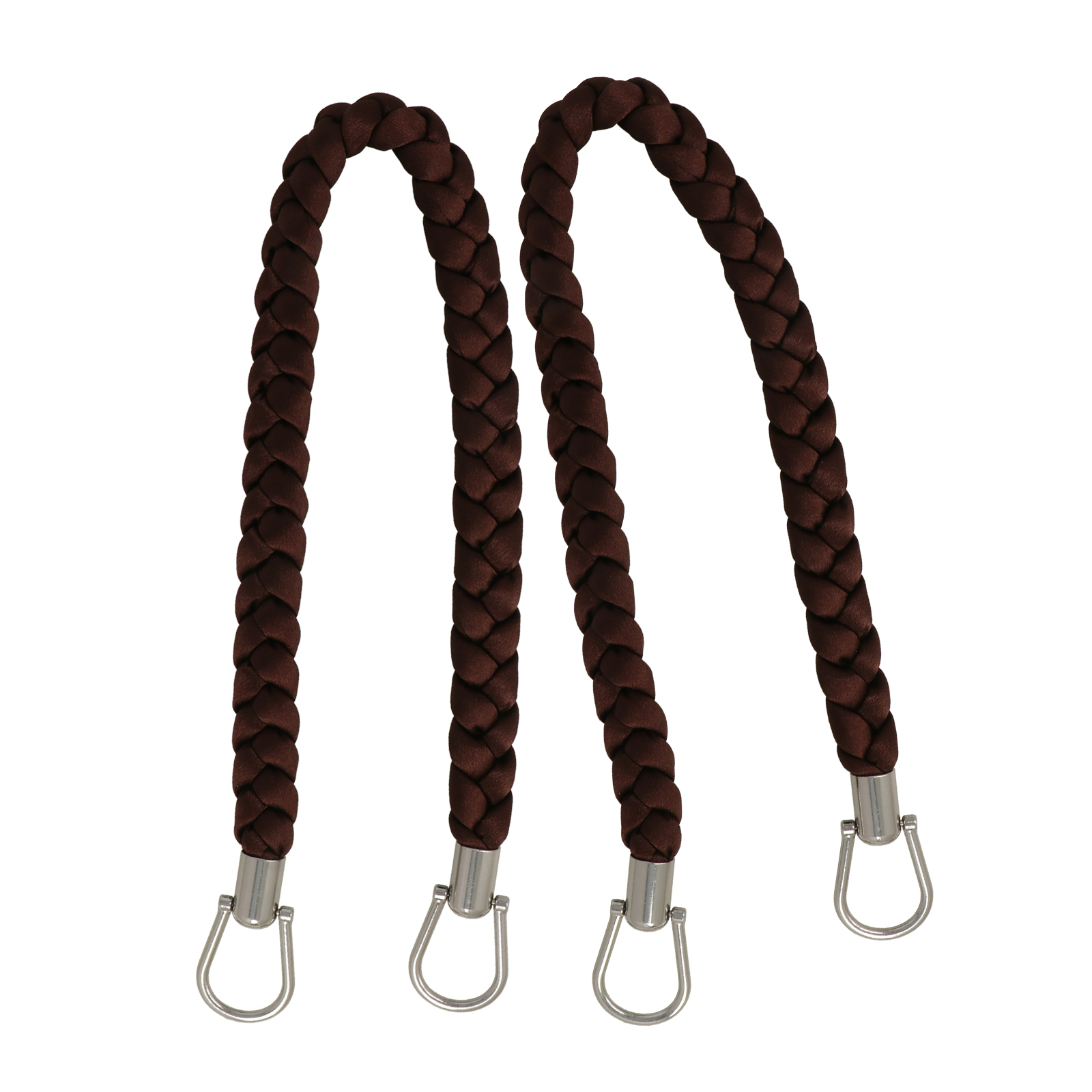 bag handle braided satin brown 2cm wide - 56cm | 2pc