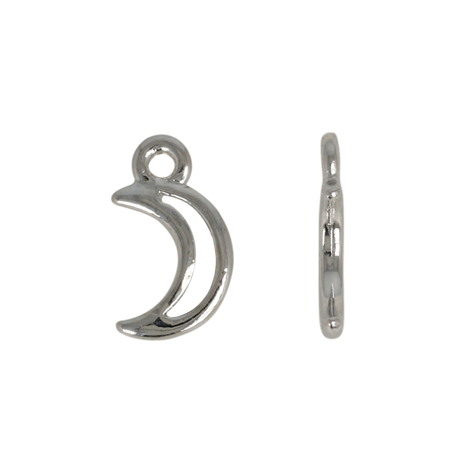 anhänger mond rhodium versilbert 13mm | 2st