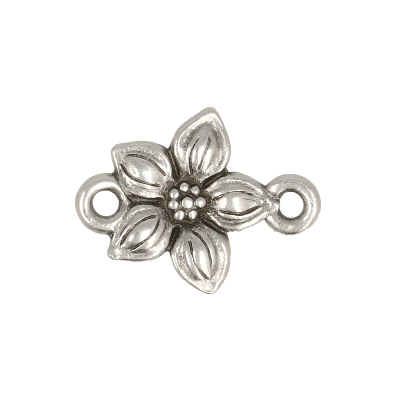 antique silver plated star jasmine link 16x12mm | 2pc