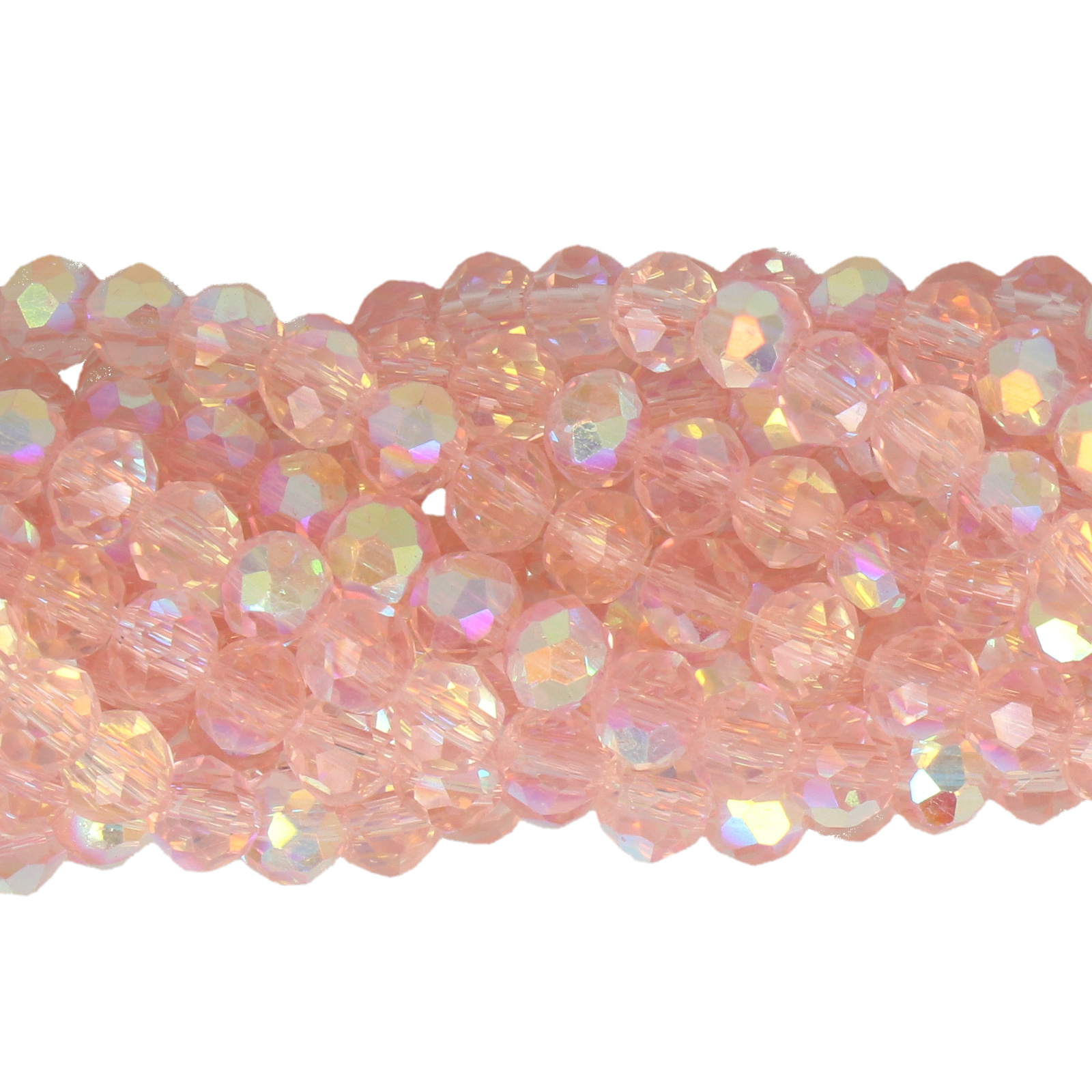 rose iris ab chinese crystal faceted roundelle 4x3mm | strand 100pc aprox