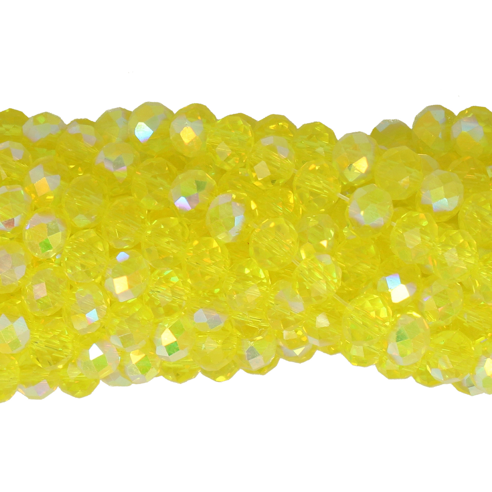 chinese glasperlen facettiertes rondelle lemon iris ab 4x3mm | strang 100st ca