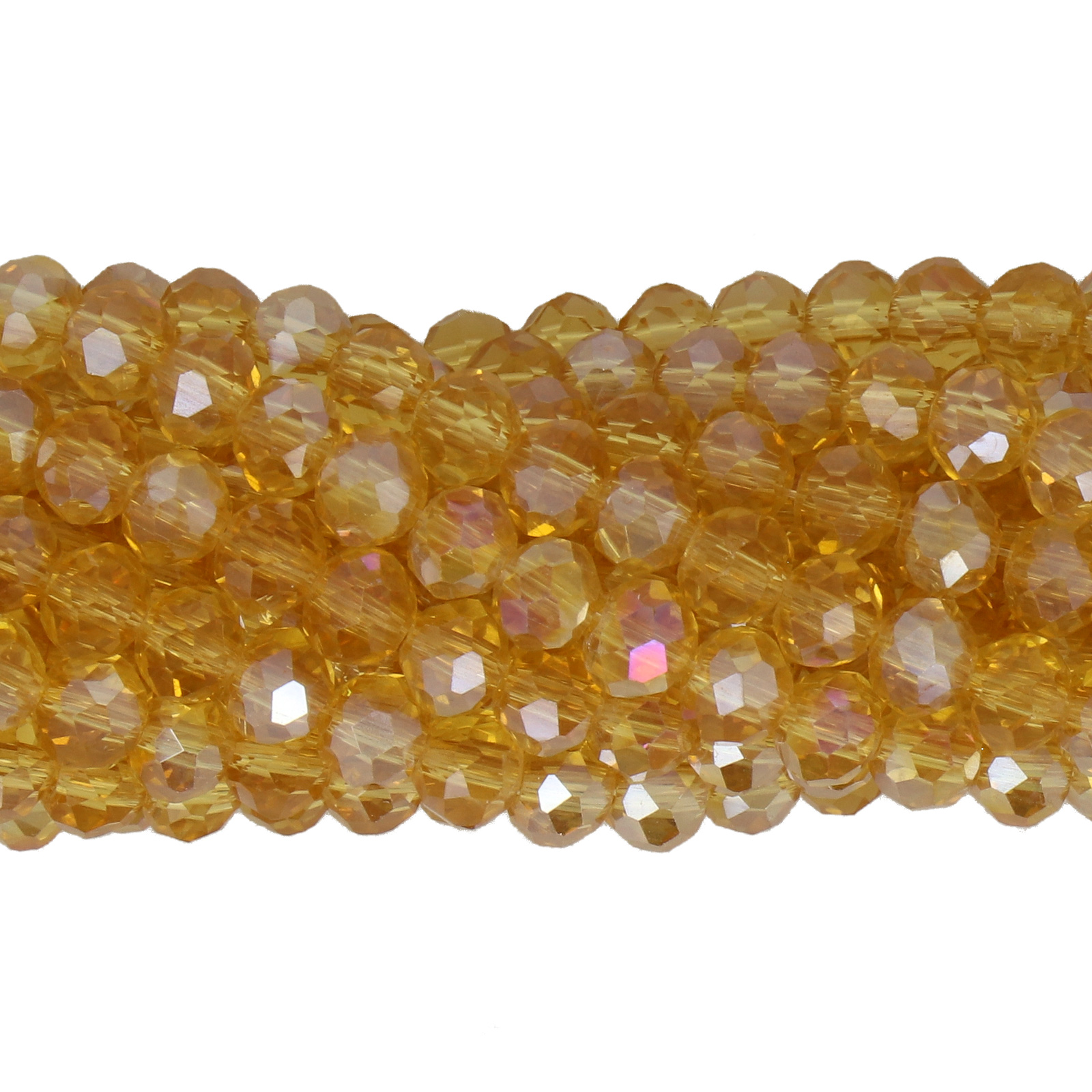 chinese glasperlen facettiertes rondelle golden topaz ab 4x3mm | strang 100st ca