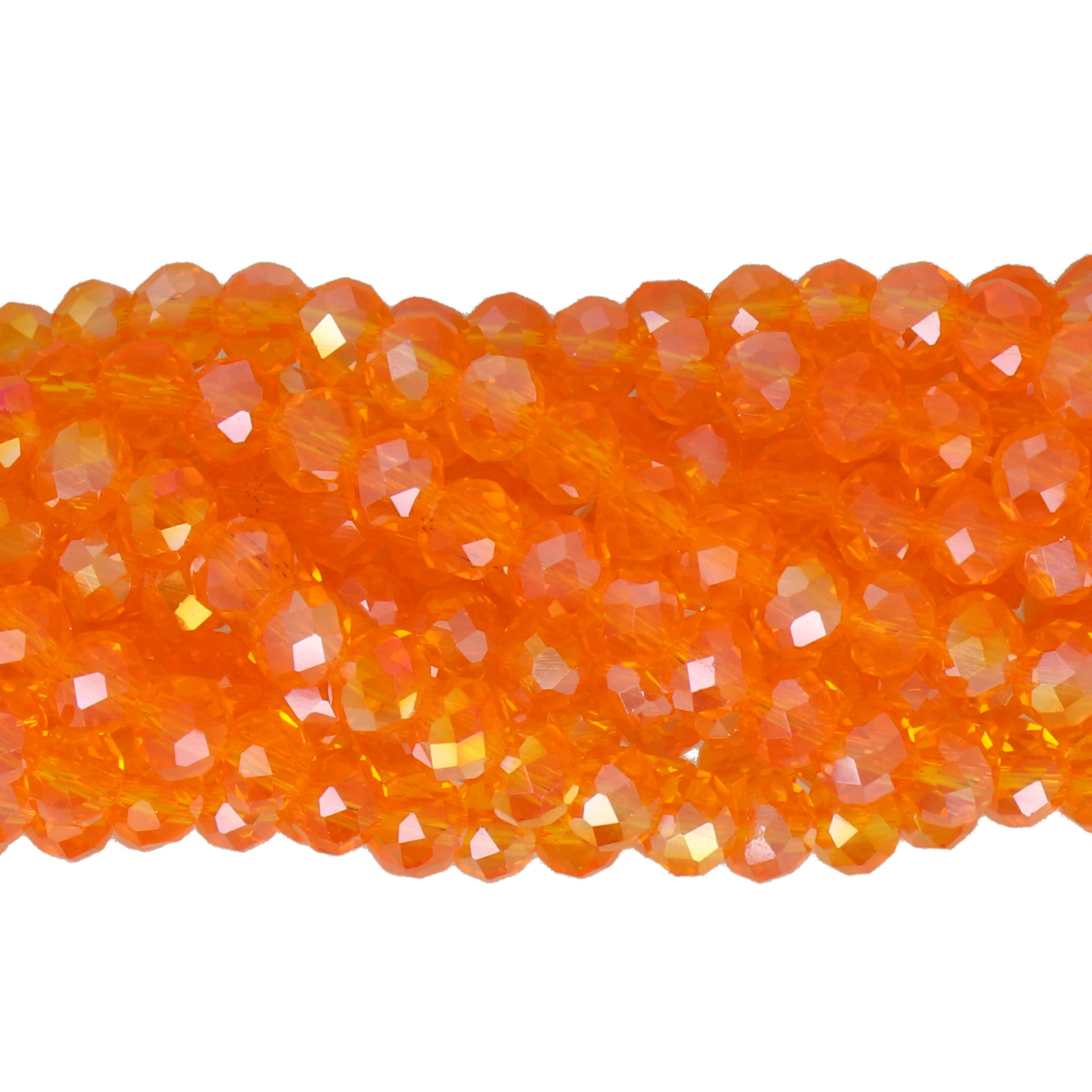 chinese glasperlen facettiertes rondelle orange ab 4x3mm | strang 100st ca