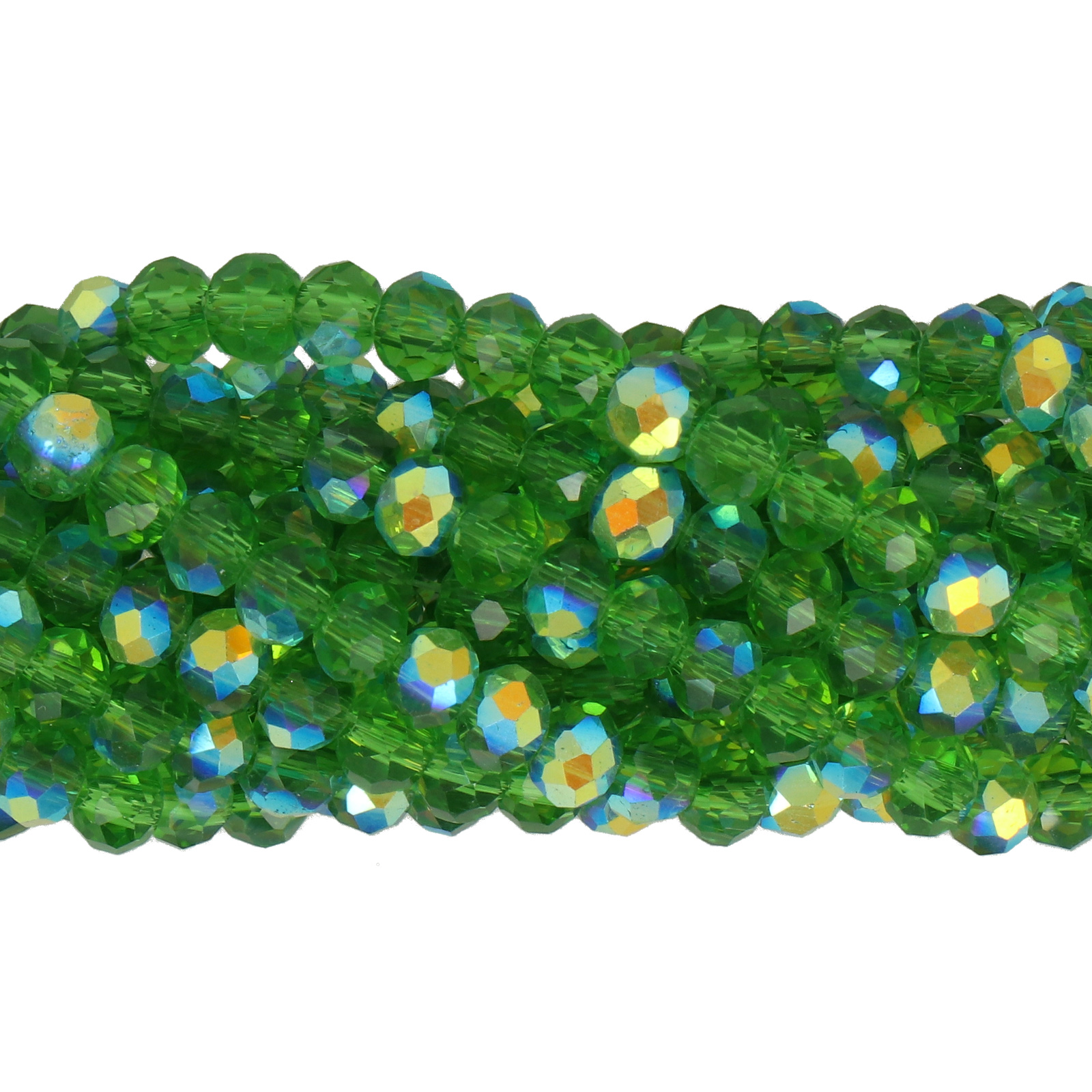 green ab chinese crystal faceted roundelle 4x3mm | strand 100pc aprox