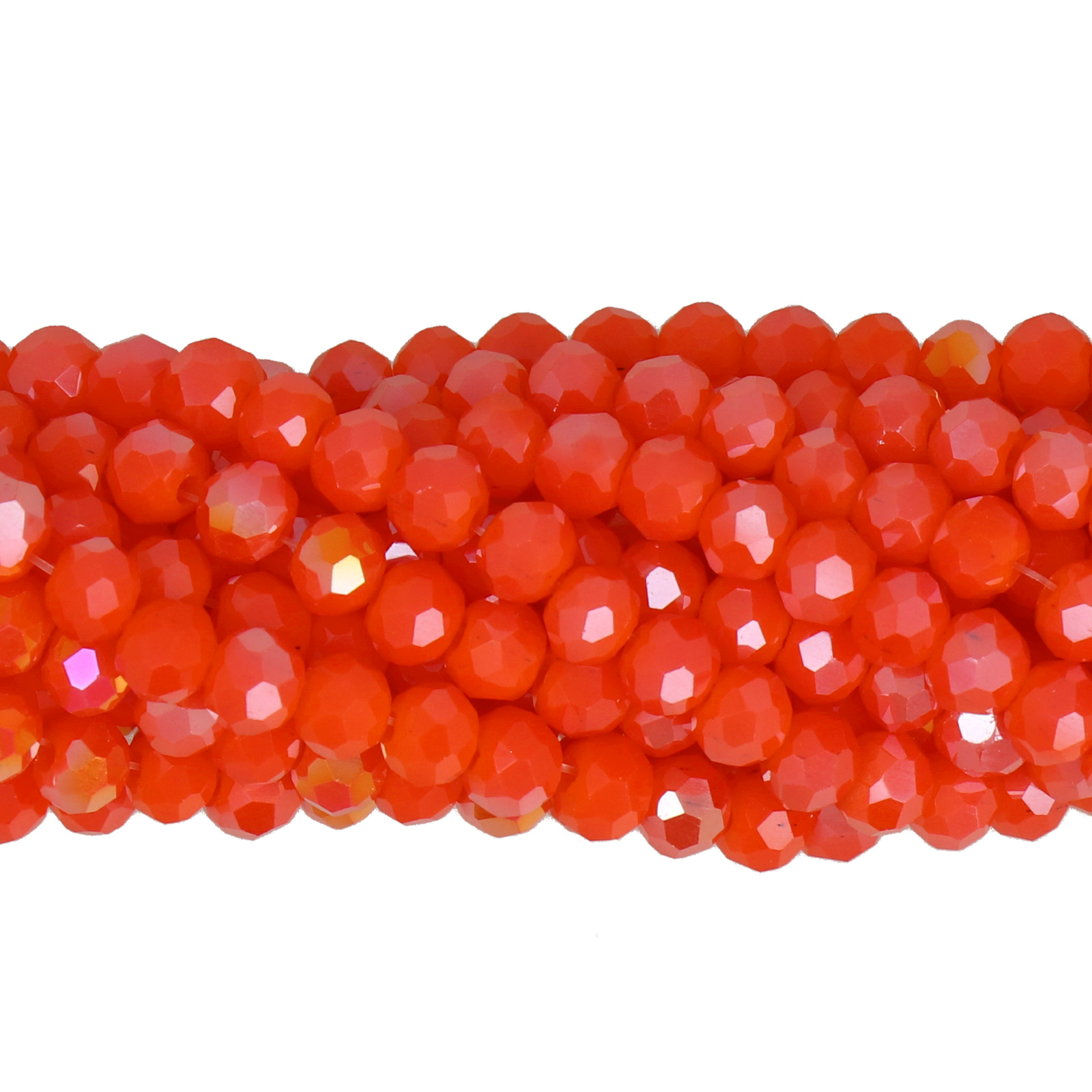 chinese glasperlen facettiertes rondelle opaque tangerine ab 4x3mm | strang 100st ca