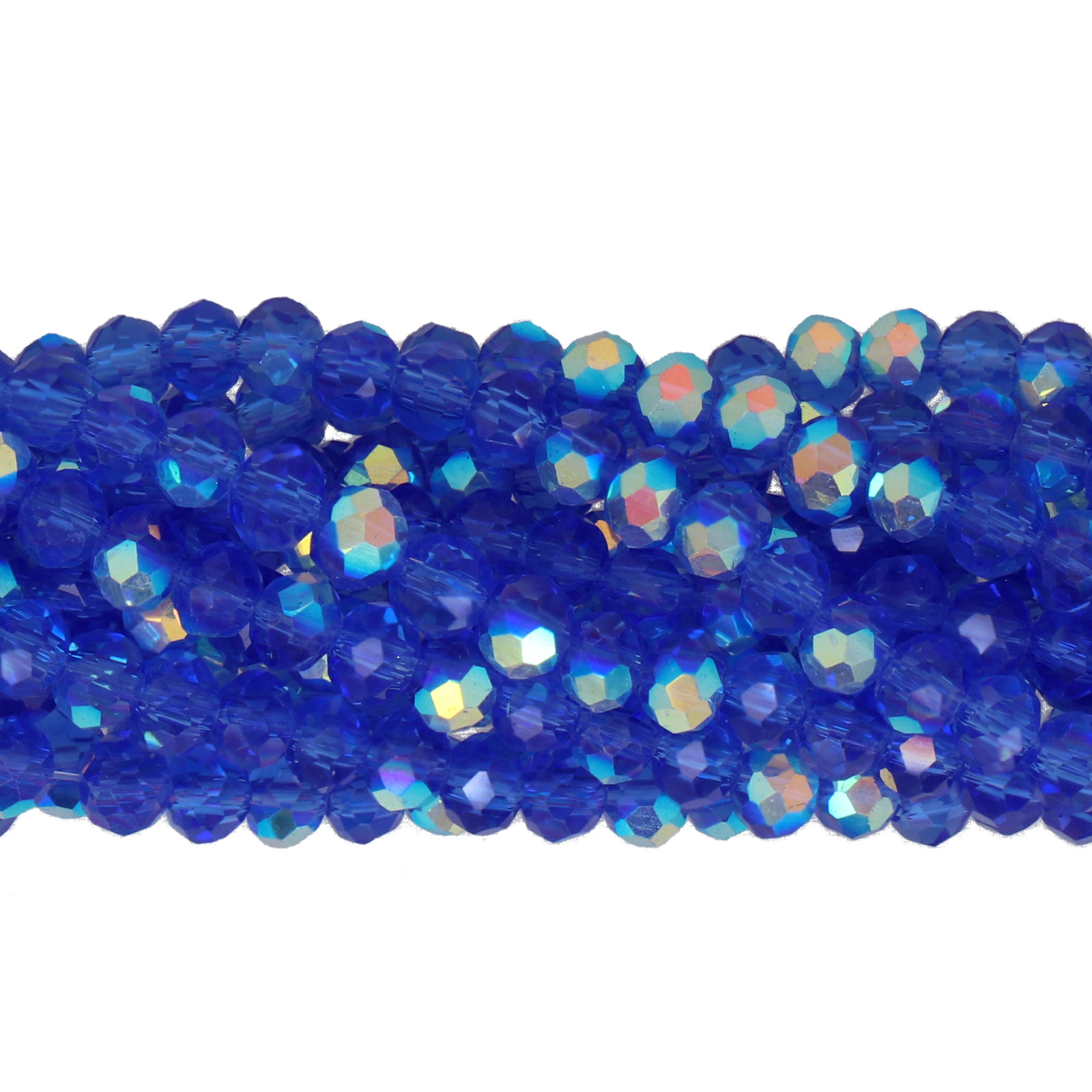 chinese glasperlen facettiertes rondelle metallic iris cornflower 4x3mm | strang 100st ca