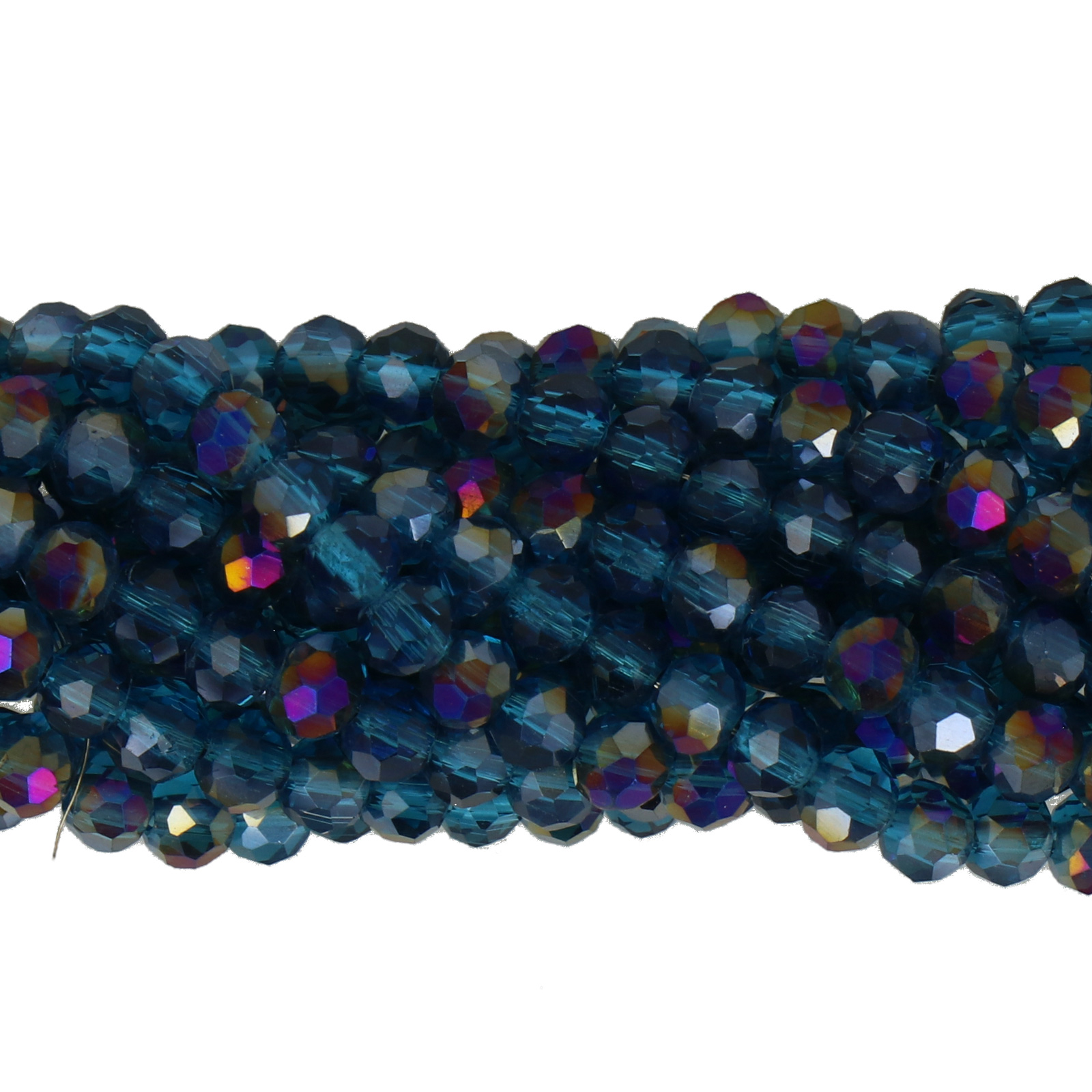 chinese glasperlen facettiertes rondelle metallic iris blue zircon 4x3mm | strang 100st ca