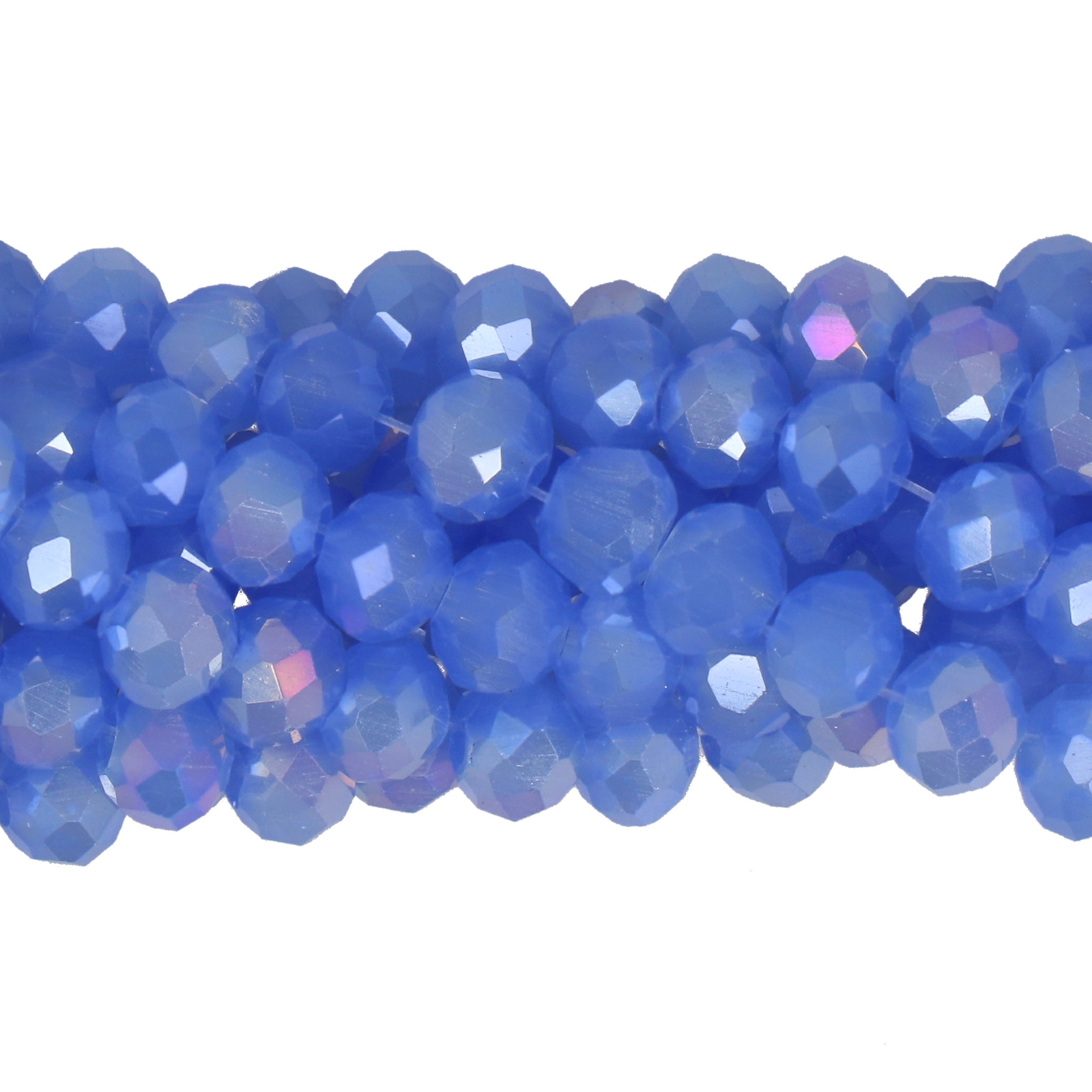 opal sapphire ab chinese crystal faceted roundelle 6x4mm | strand 75pc aprox