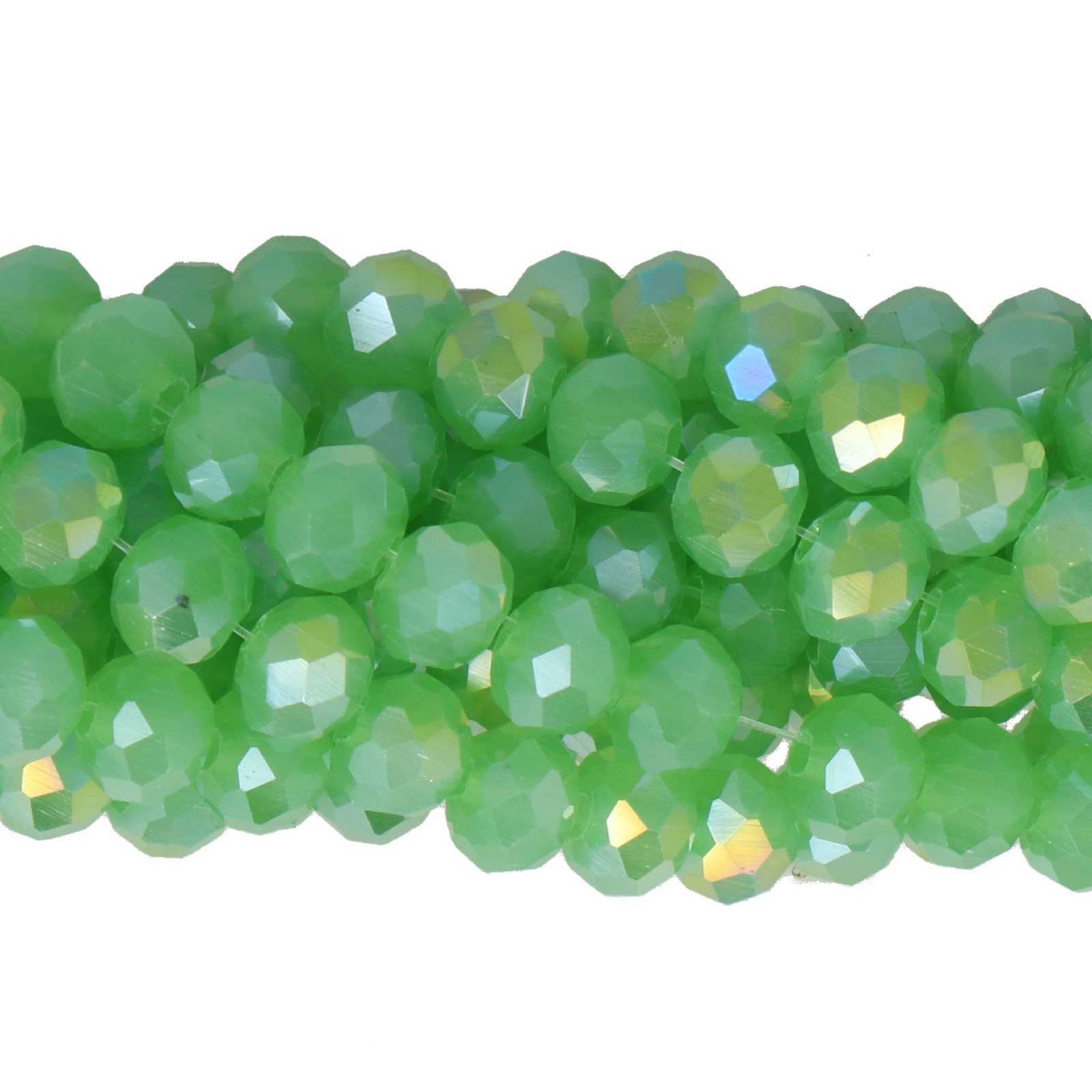 opal chartreuse ab chinese crystal faceted roundelle 6x4mm | strand 75pc aprox