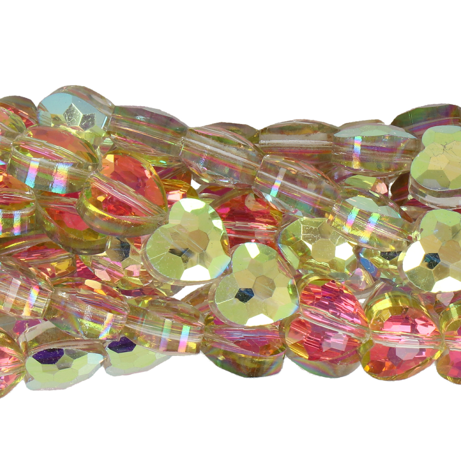crystal metallic iris chinese crystal faceted heart 8mm | 25pc
