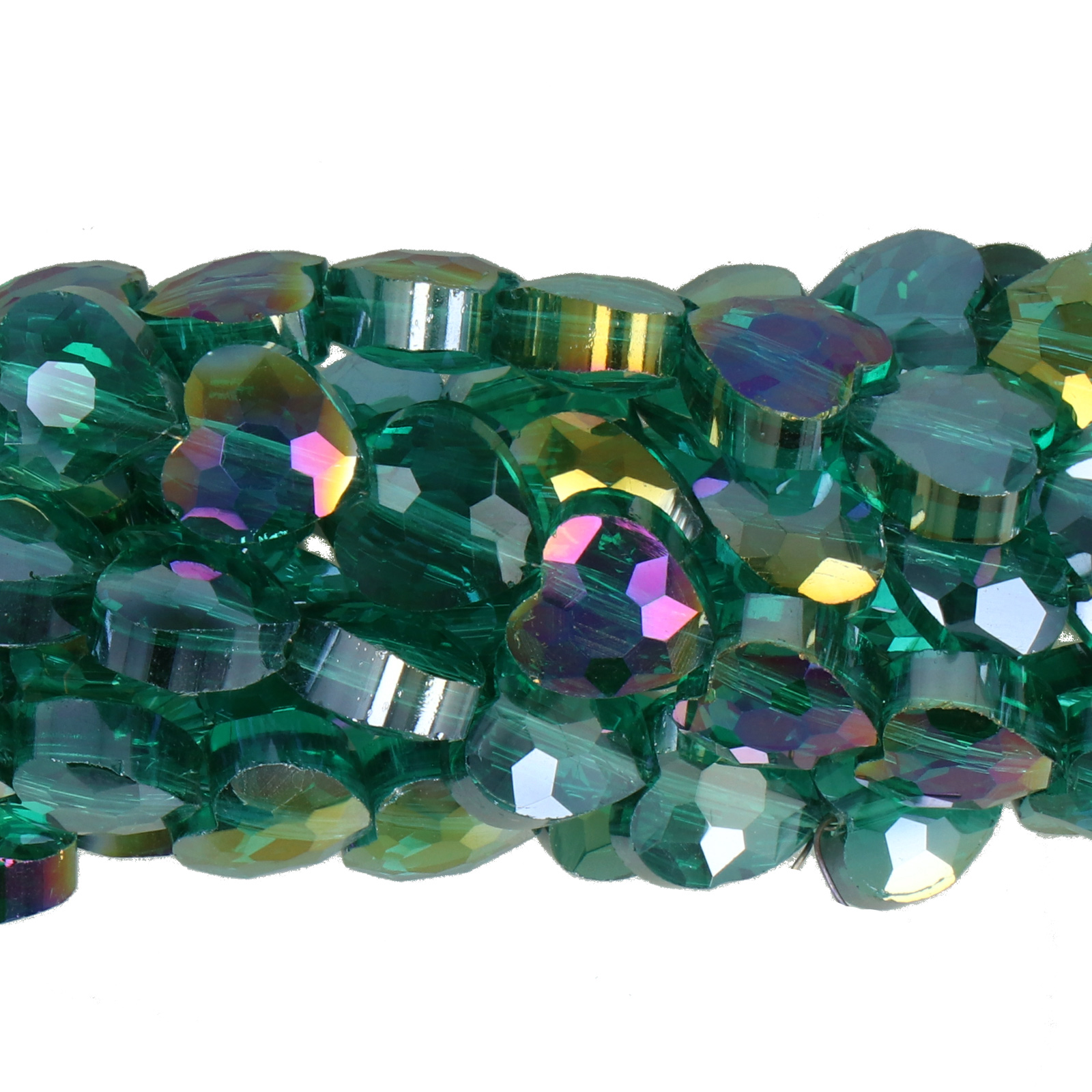 teal ab chinese crystal faceted heart 8mm | 25pc