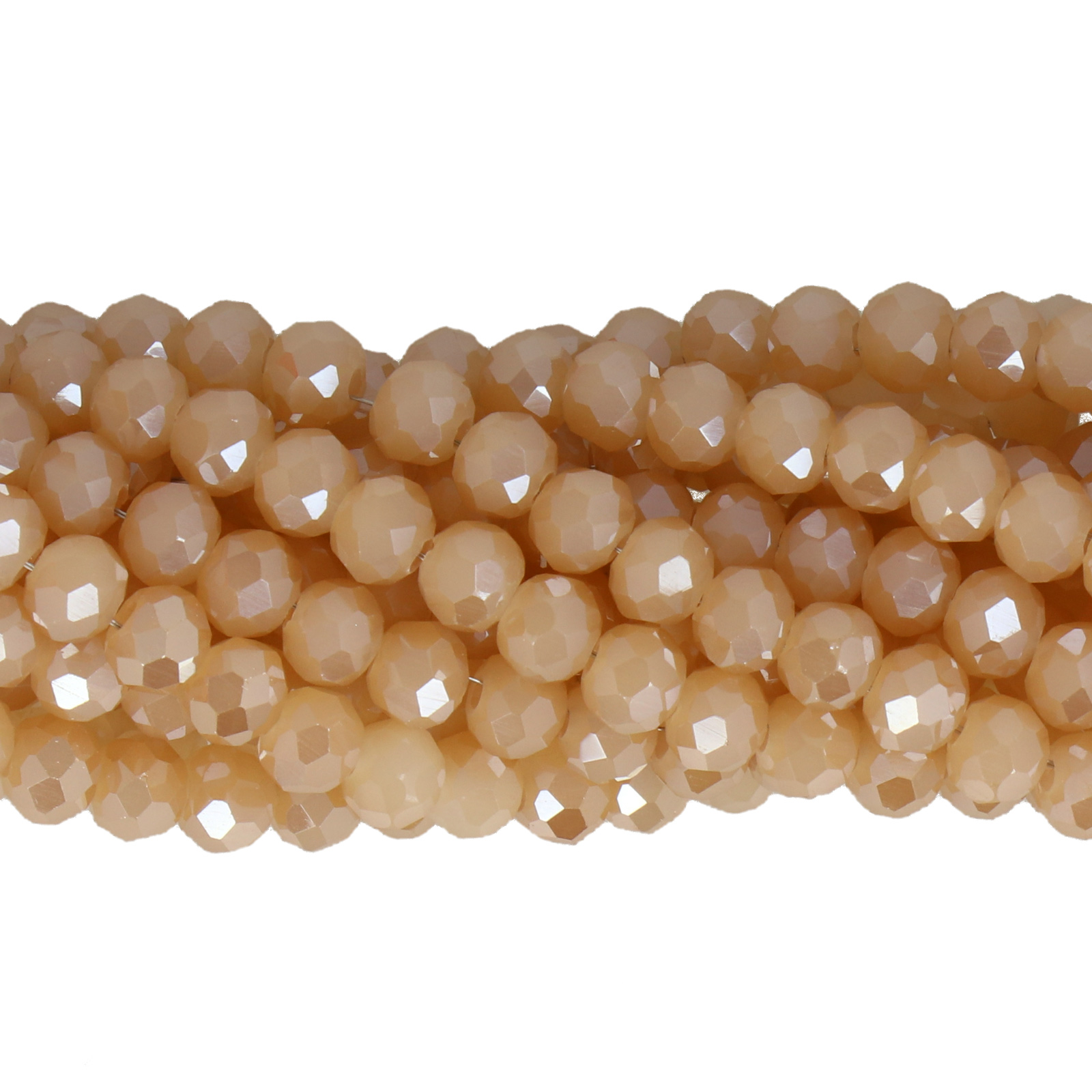 opaque beige ab chinese crystal faceted roundelle 4x3mm | strand 100pc aprox
