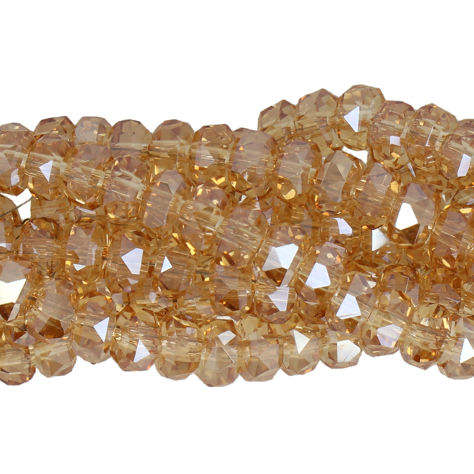 chinese glasperlen facettiertes heishi champagne luster 6x4,5mm | 1-strang