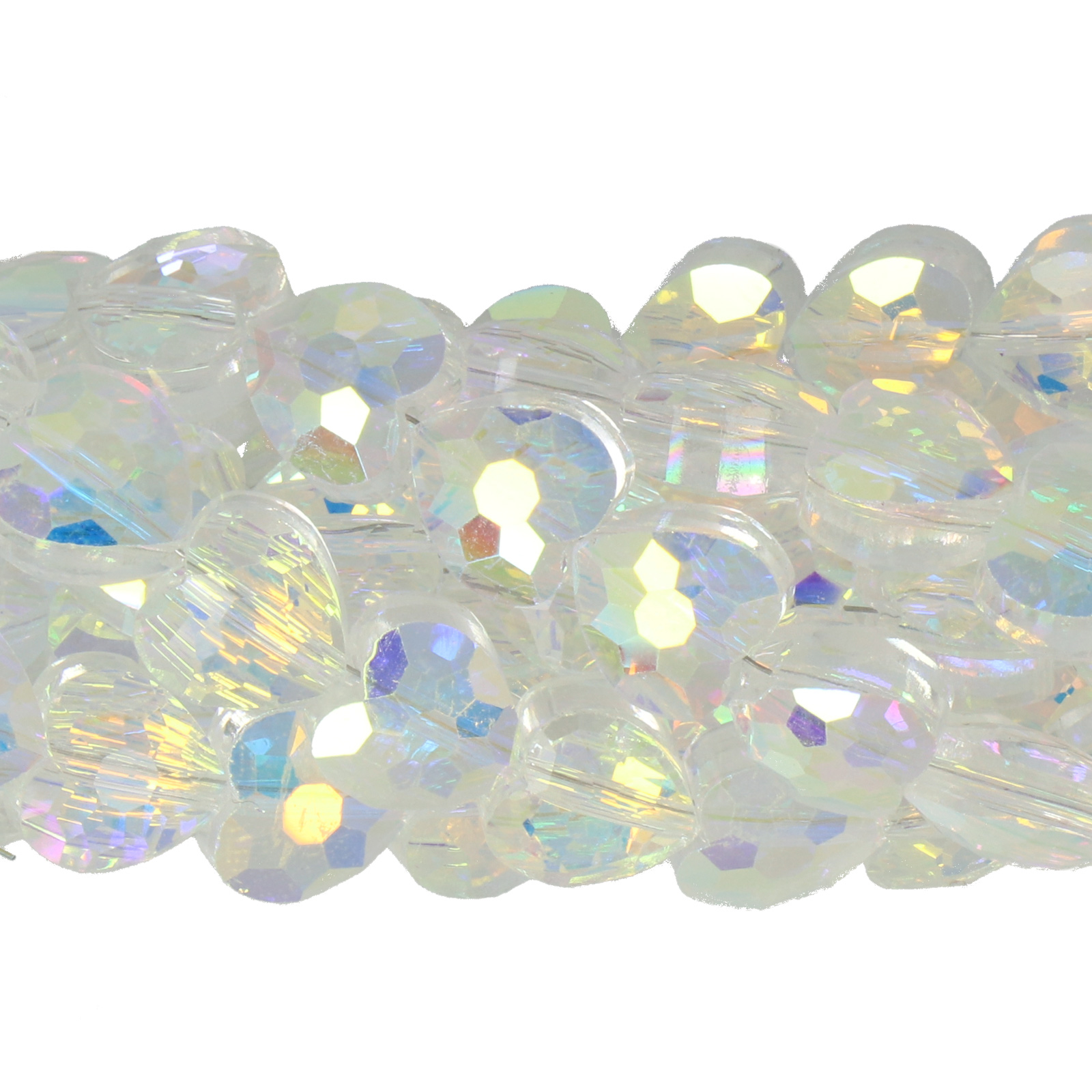 crystal ab chinese crystal faceted heart 8mm | 25pc