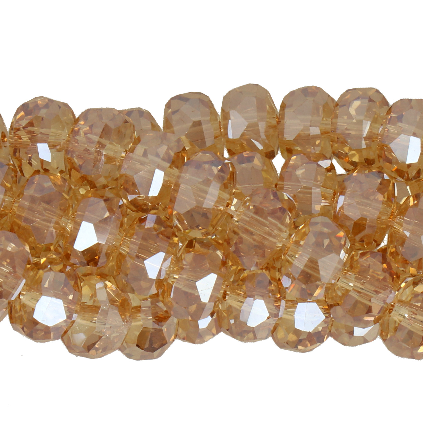 champagne luster chinese crystal faceted heishi 8x5,5mm | 1 strand