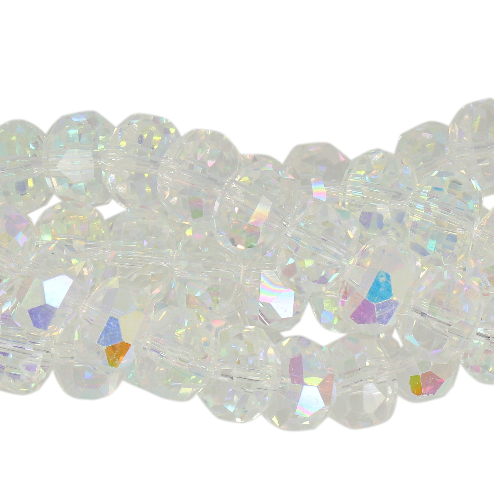 crystal metallic ab chinese crystal faceted heishi 8x5,5mm | 1 strand