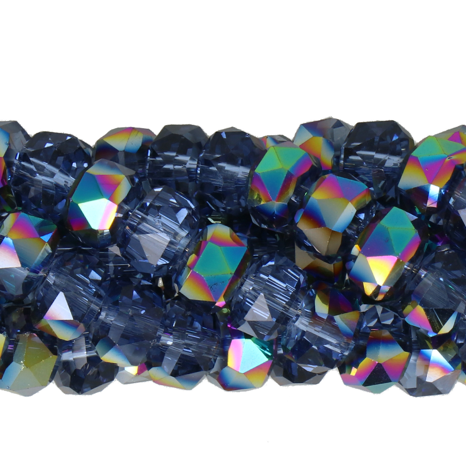 chinese glasperlen facettiertes heishi montana metallic iris 8x5,5mm | 1-strang
