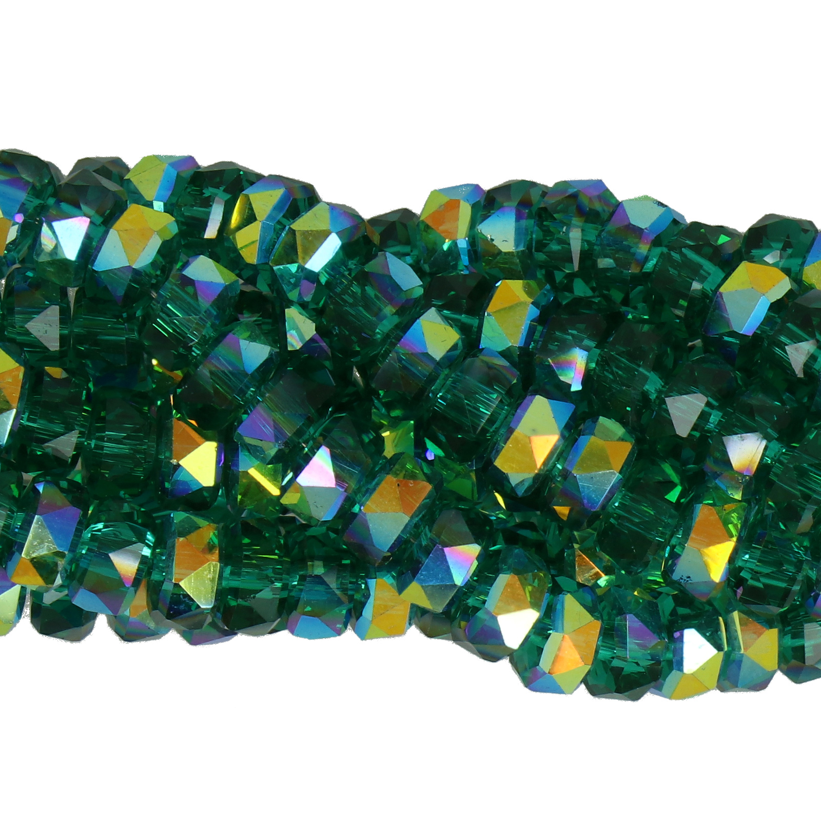 emerald ab chinese crystal faceted heishi 6x4,5mm | 1 strand
