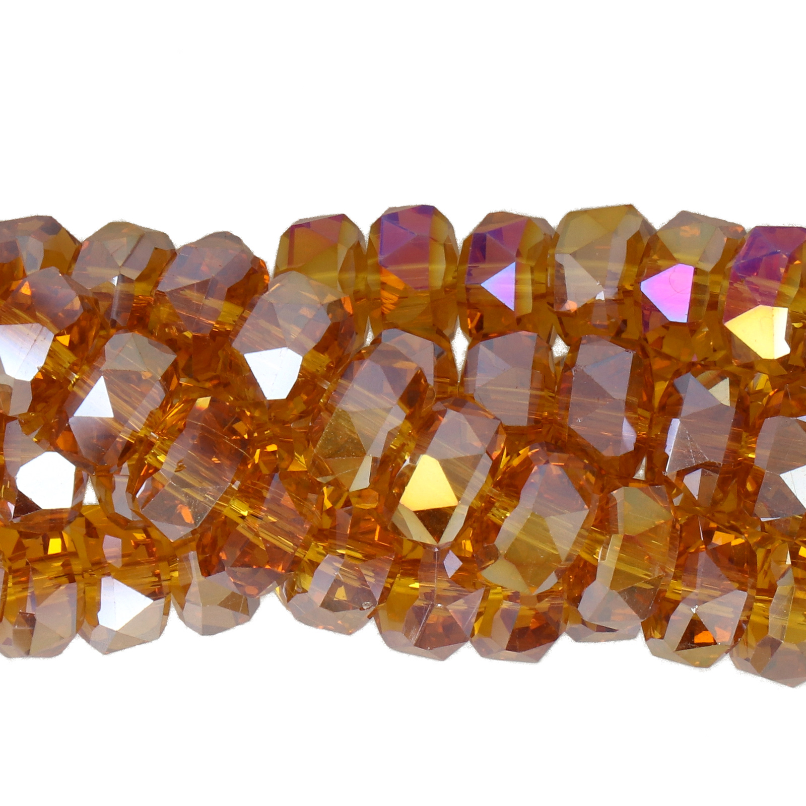 topaz ab chinese crystal faceted heishi 8x5,5mm | 1 strand