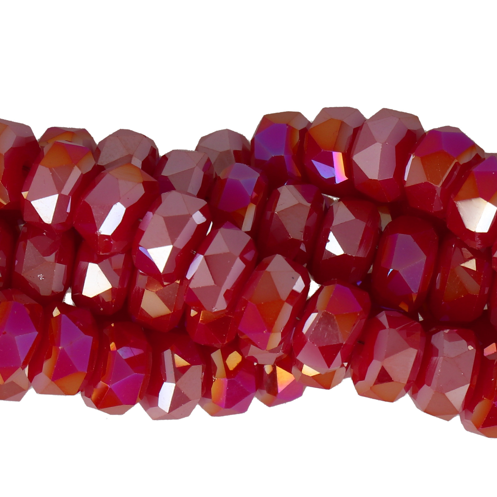 chinese glasperlen facettiertes heishi opaque siam ab 8x5,5mm | 1-strang