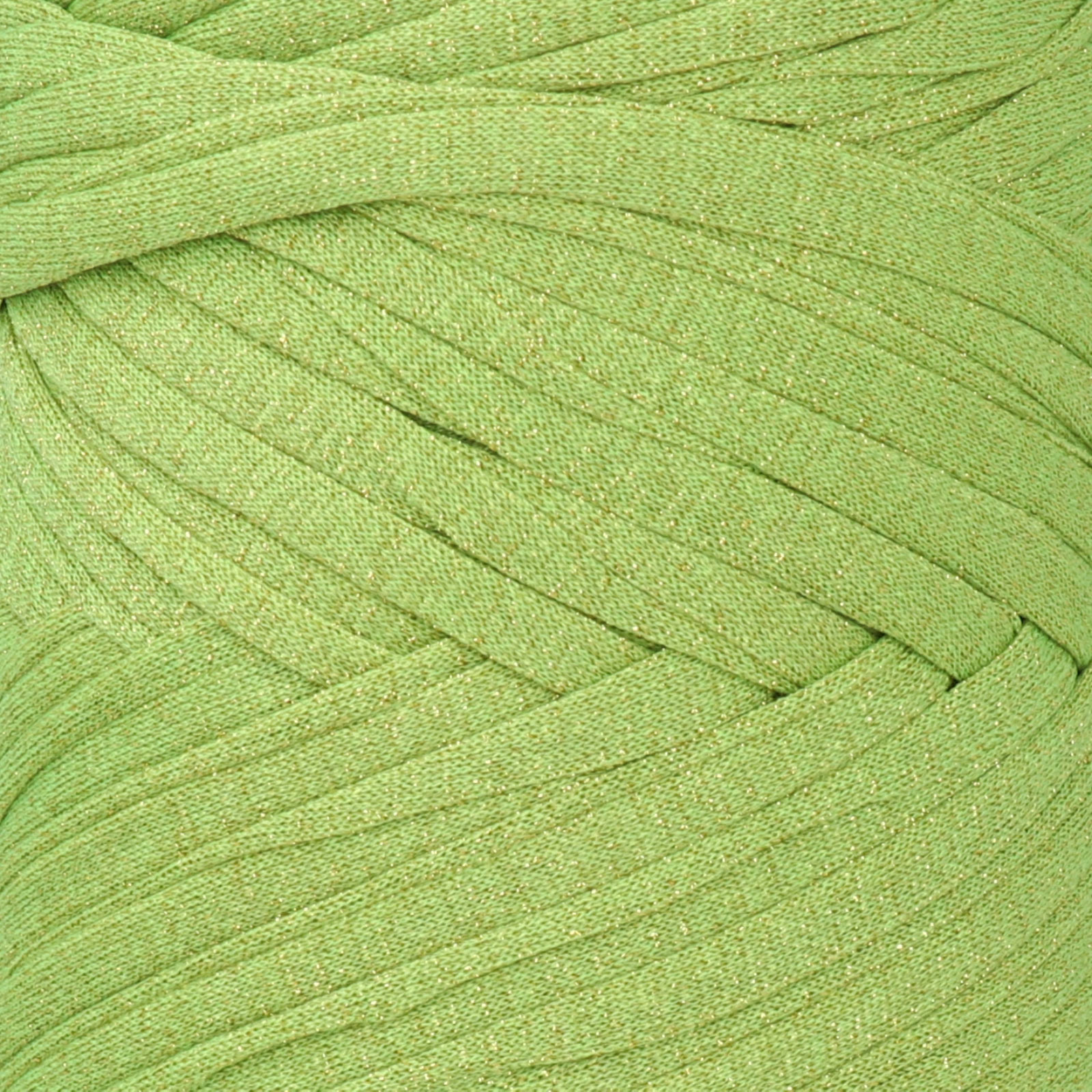 hobbybag t-shirt garn lycra top lurex - lime/gold (32) - 200gr (80mt) | 1st