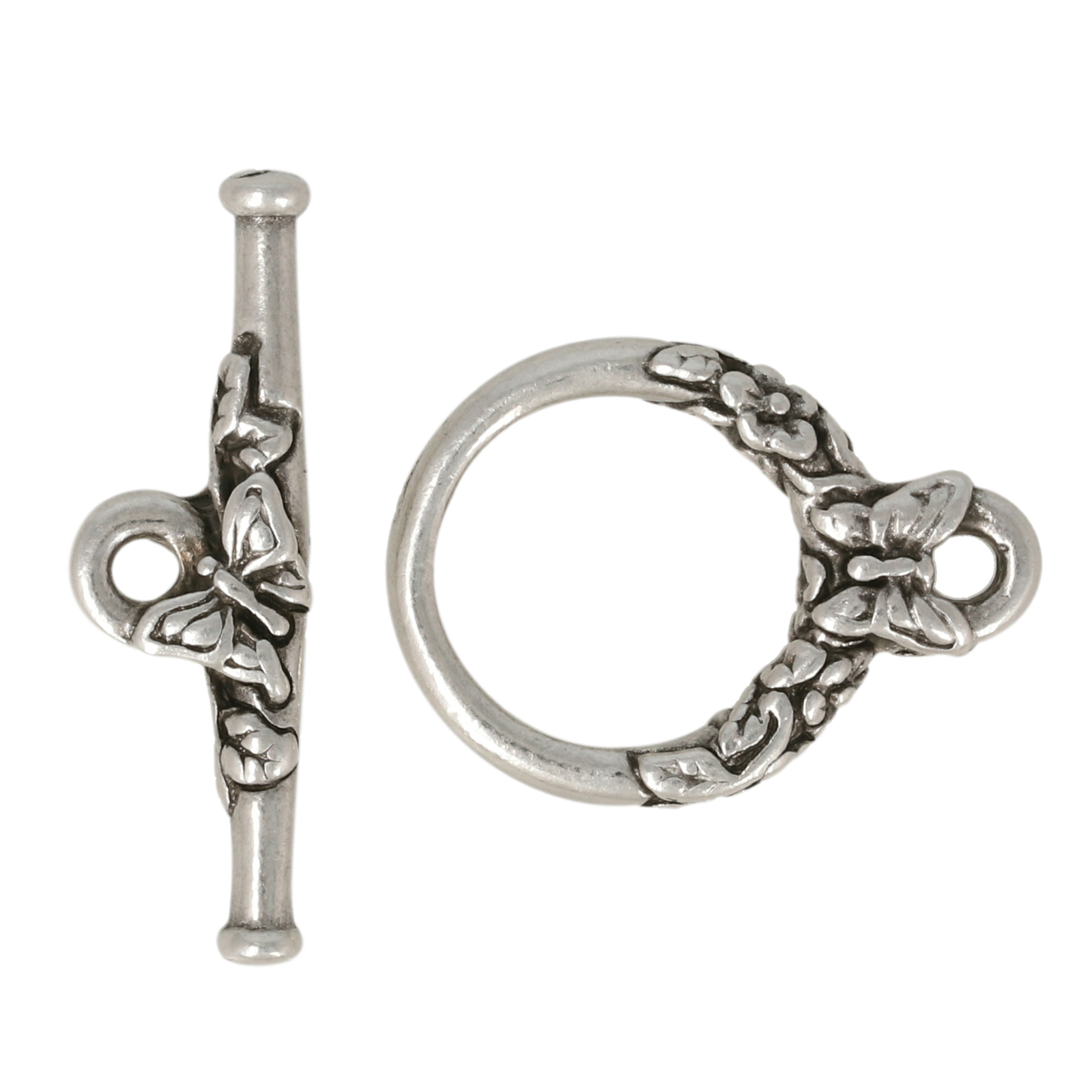 antique silver plated butterfly toogle clasp 15mm | 1pc