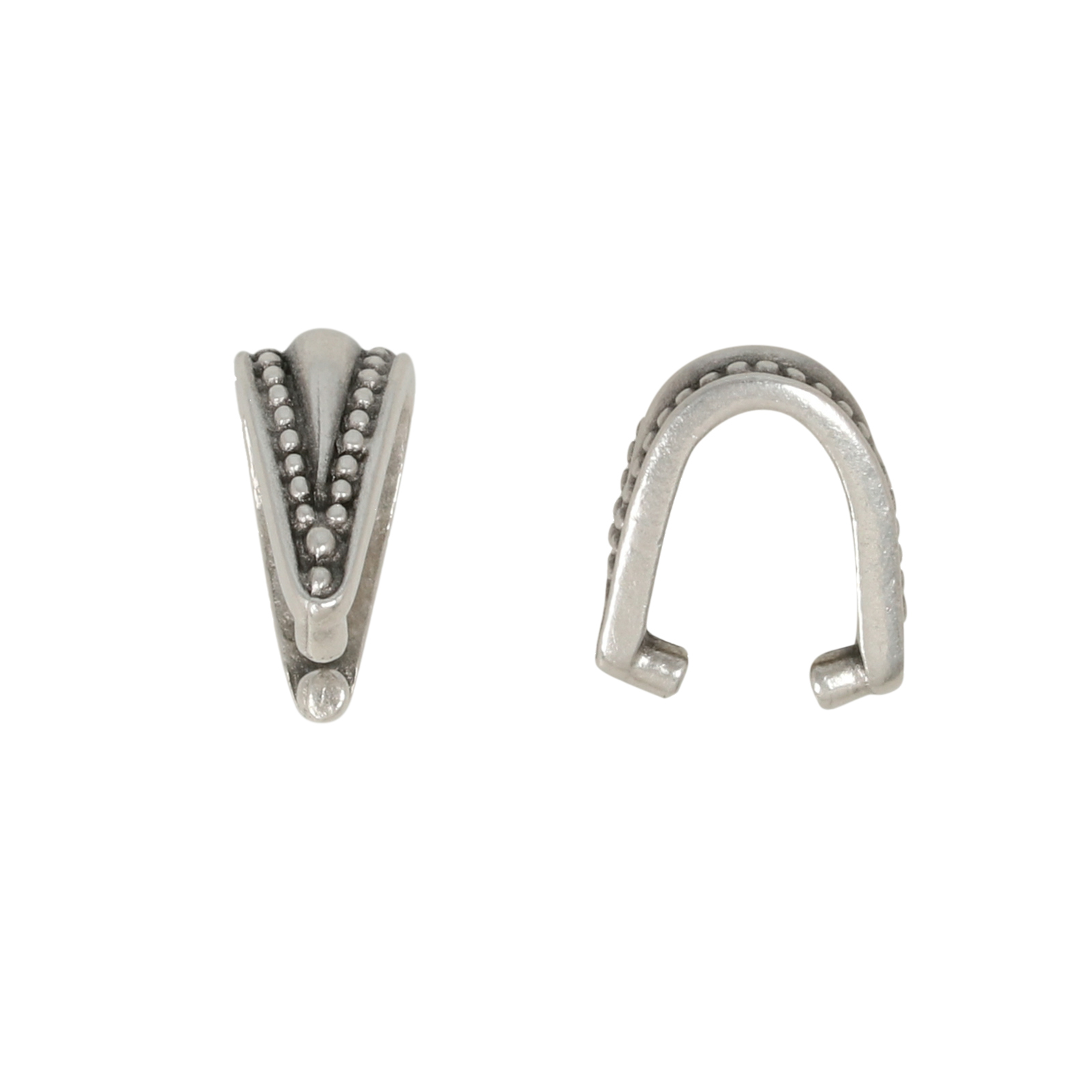 antique silver plated royal bail 10x5mm | 1pc