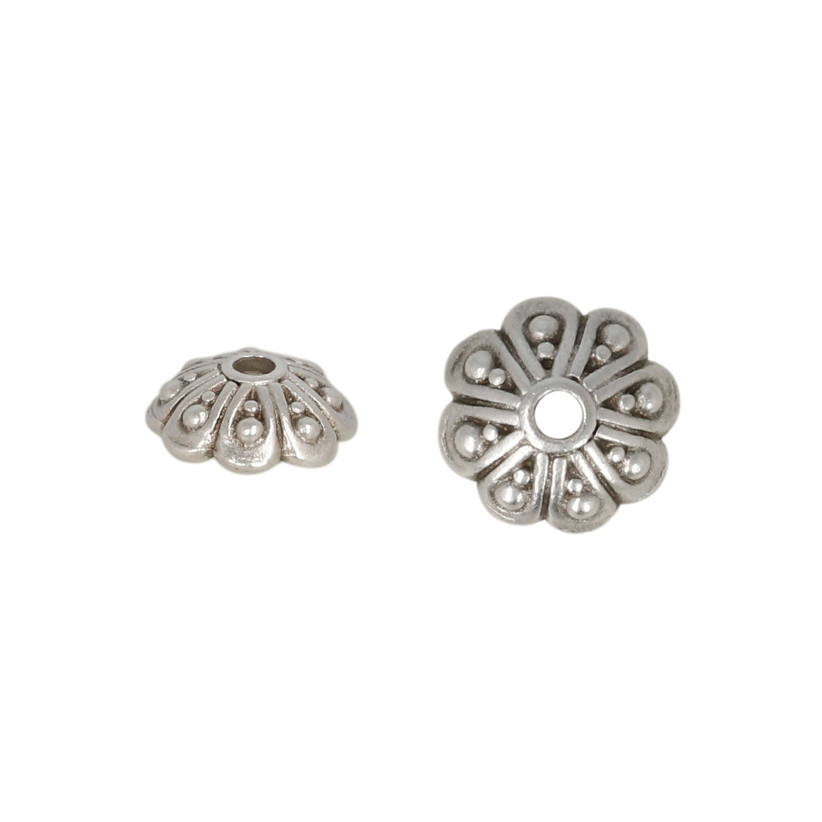 perlenkappe oasis antik versilbert 8mm | 2st