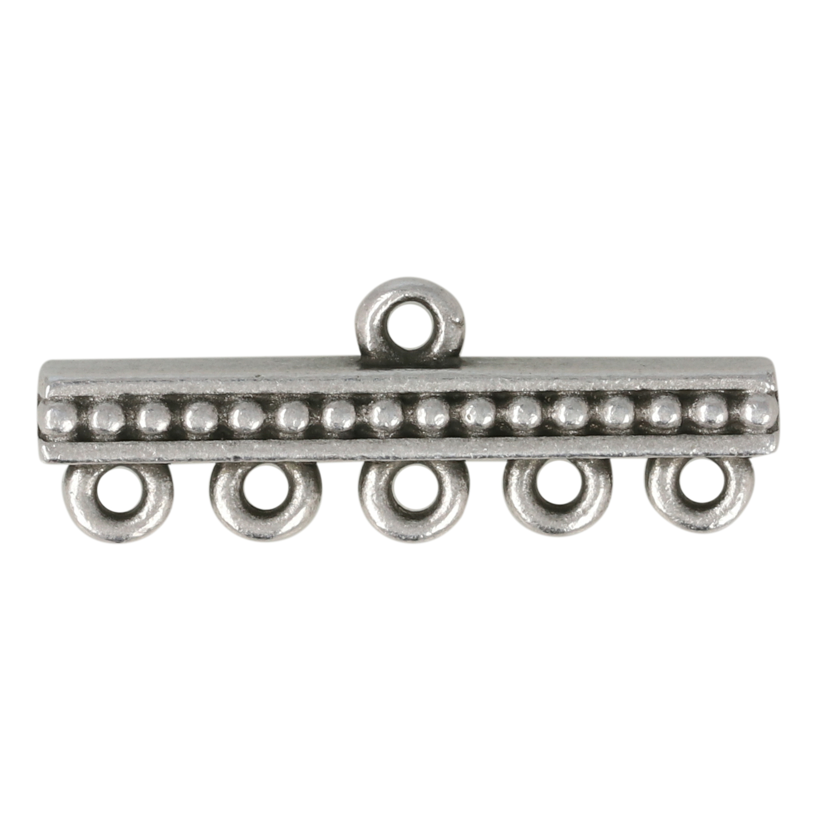 antique silver plated beaded link 5-1 27mm | 1pc