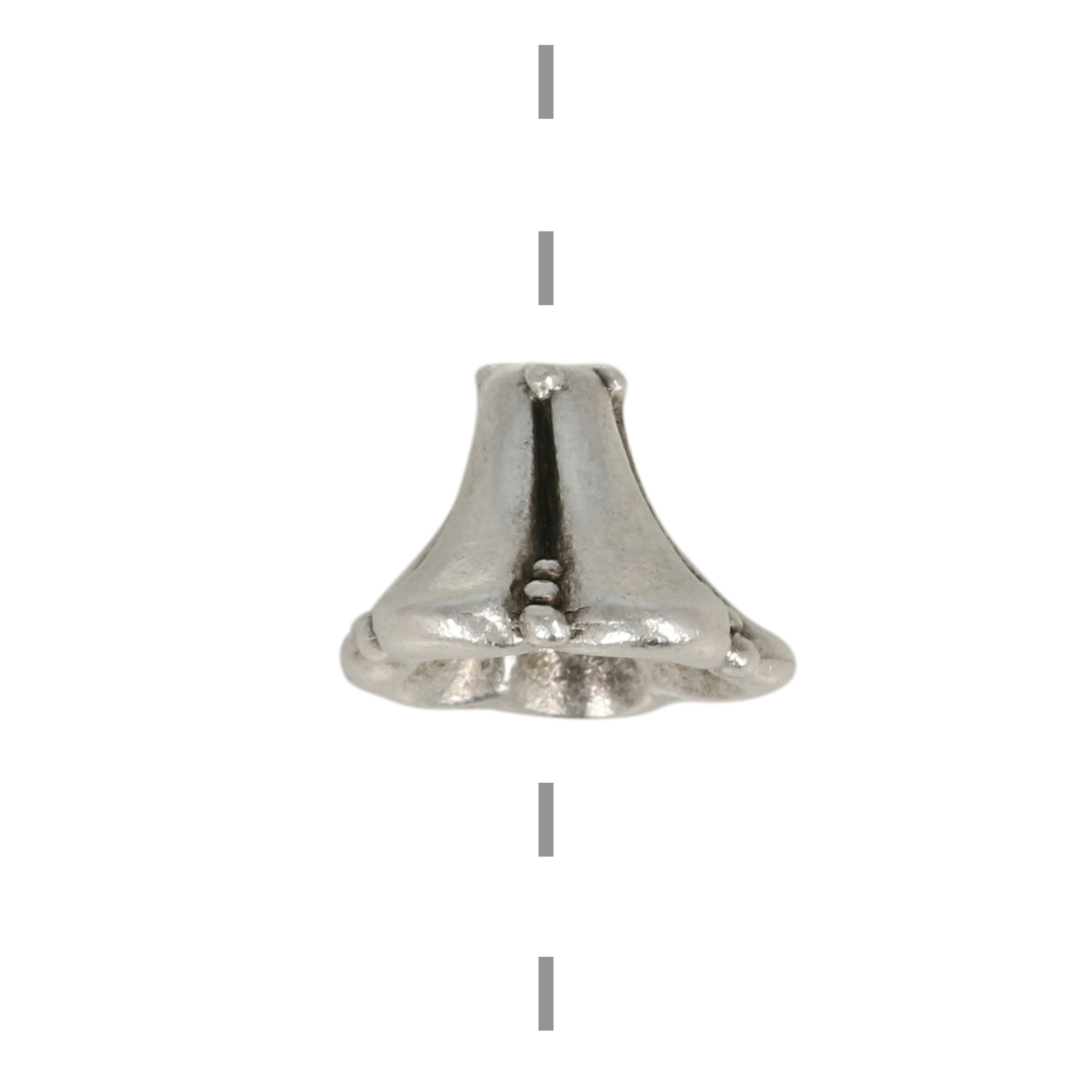 antique silver plated bell flower cone 12x9mm | 2pc